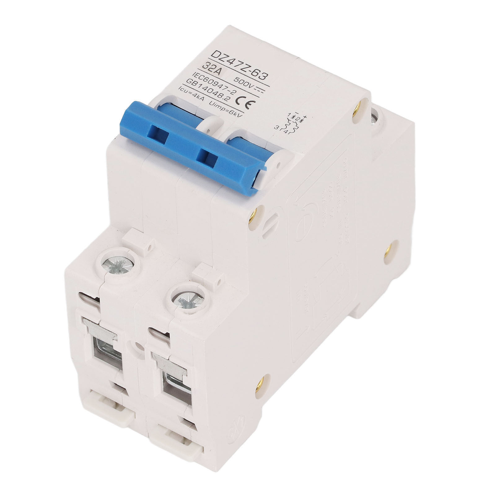 2-poliger Mini-gleichstrom-leistungsschalter 4 Ka Icu 6 Kv Uimp Schnell Auslösend Solar-pv-system Kleinleistungsschalter Dc 500 V 32 A