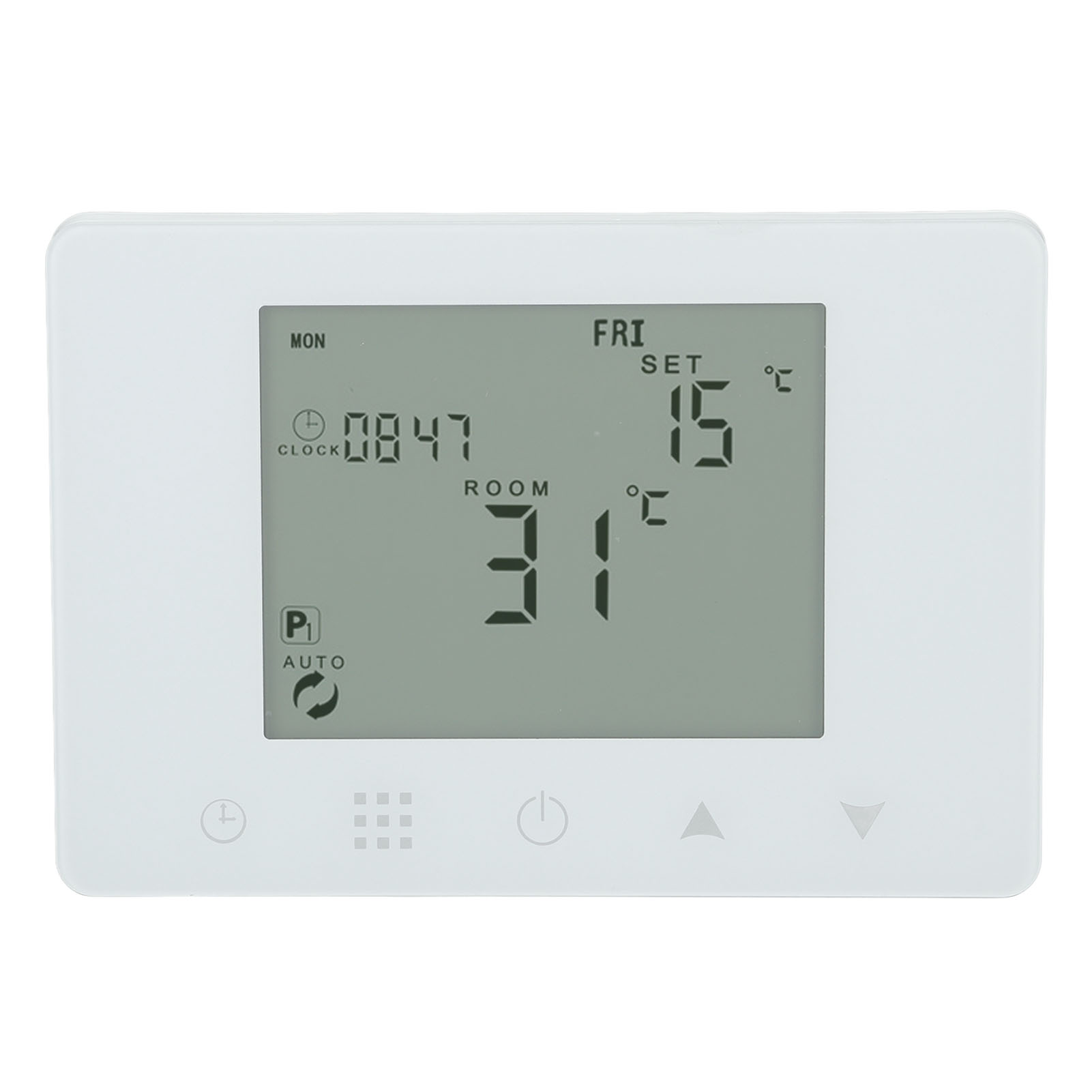 Drahtloser Rf-temperaturregler Mit Programmierbarem Lcd-display Und Hintergrundbeleuchtung, Intelligentem Thermostat Für Elektrische Heizungen