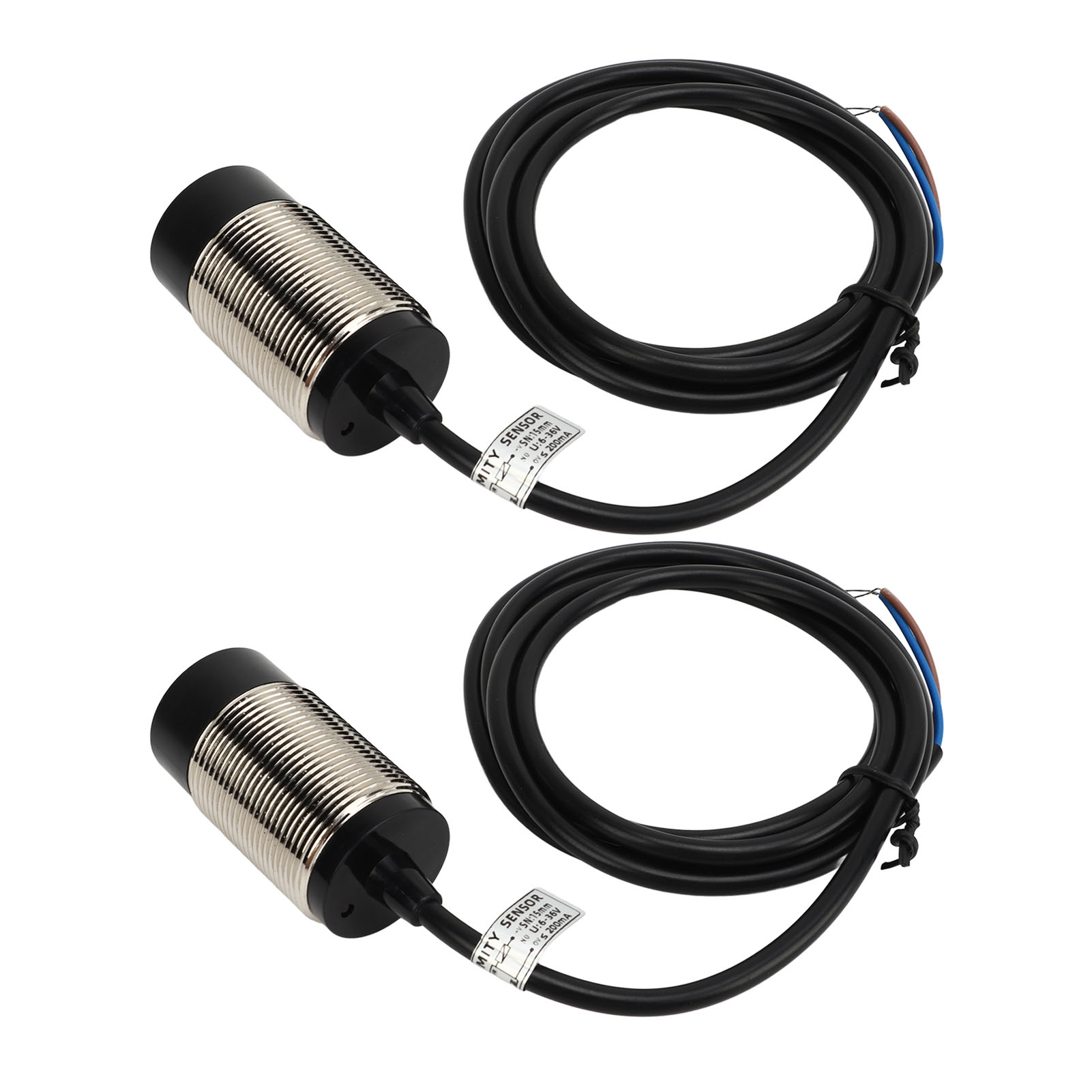 2er-set Näherungssensor-schalter, Wasserdicht, Npn, Dc, 2-adrig, Normalerweise Geschlossen (nc), 15 Mm Abstand, 6–36 V Dc