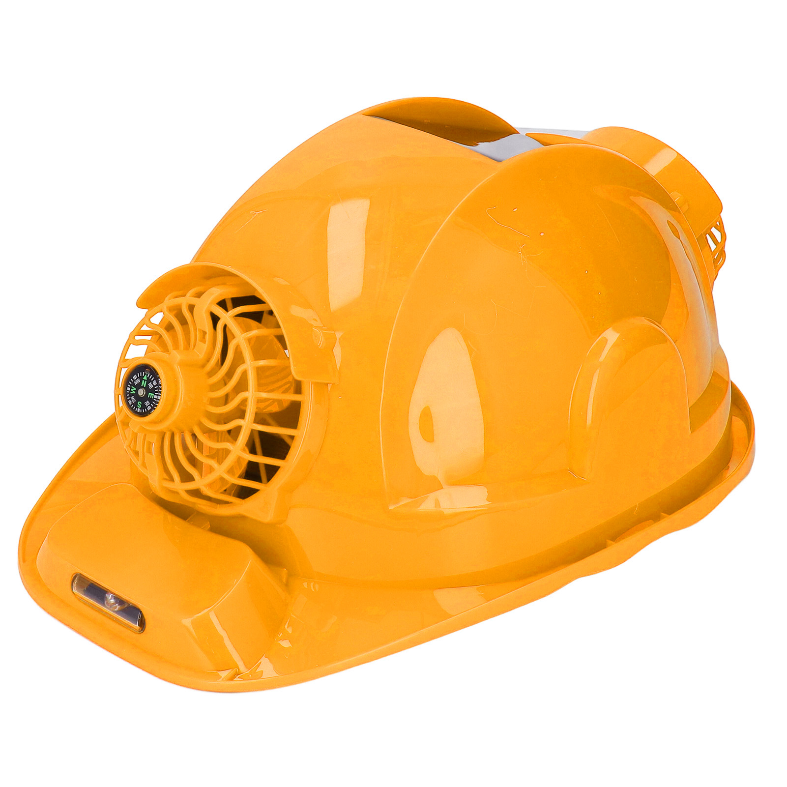 Solarbetriebener Schutzhelm Mit Uv-schutz, 4-fach Verstellbarer Belüftung, Doppellüfter-scheinwerfer, 5 V Dc, Gelb