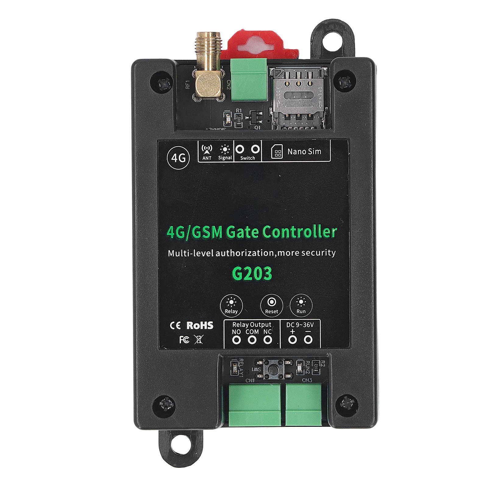 G203 Gsm-toröffner 3g/4g Garagentor-zugangsfernbedienung Mit Unterstützung Für Fernneustart Und Reset, Dc 9–36 V