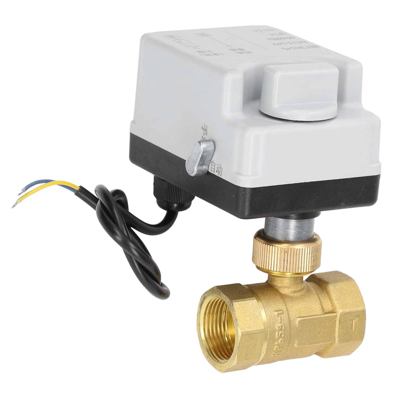 Motorisiertes Kugelventil, Elektrisch, 2-wege, Normalerweise Geschlossen, Manuell/automatisch, Dn20, Dc 12 V 24 V