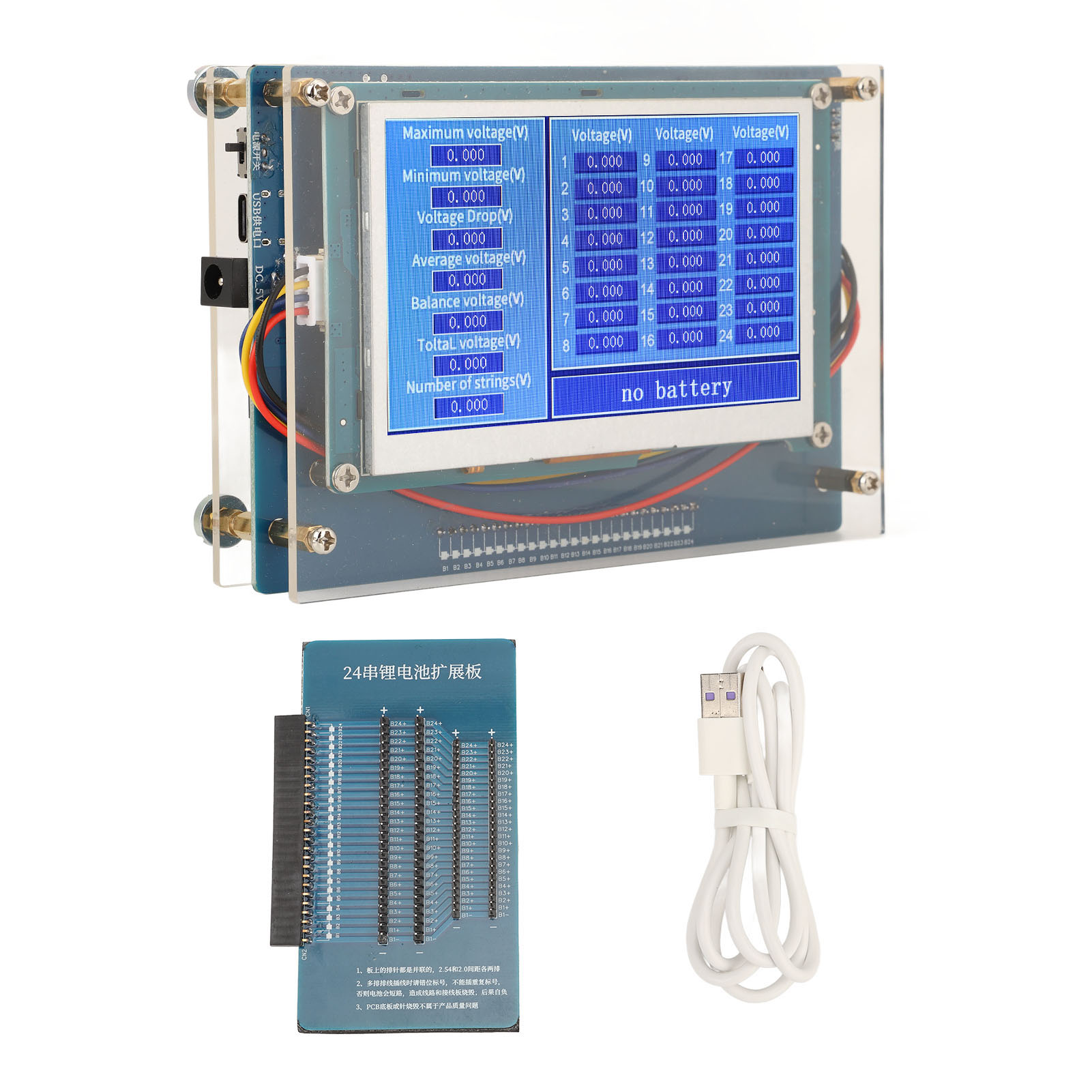 Bis 24-zellen-batteriespannungstester, Präzise Messung, Intelligenter Batterieprüfer (2 V Bis 4,5 V)