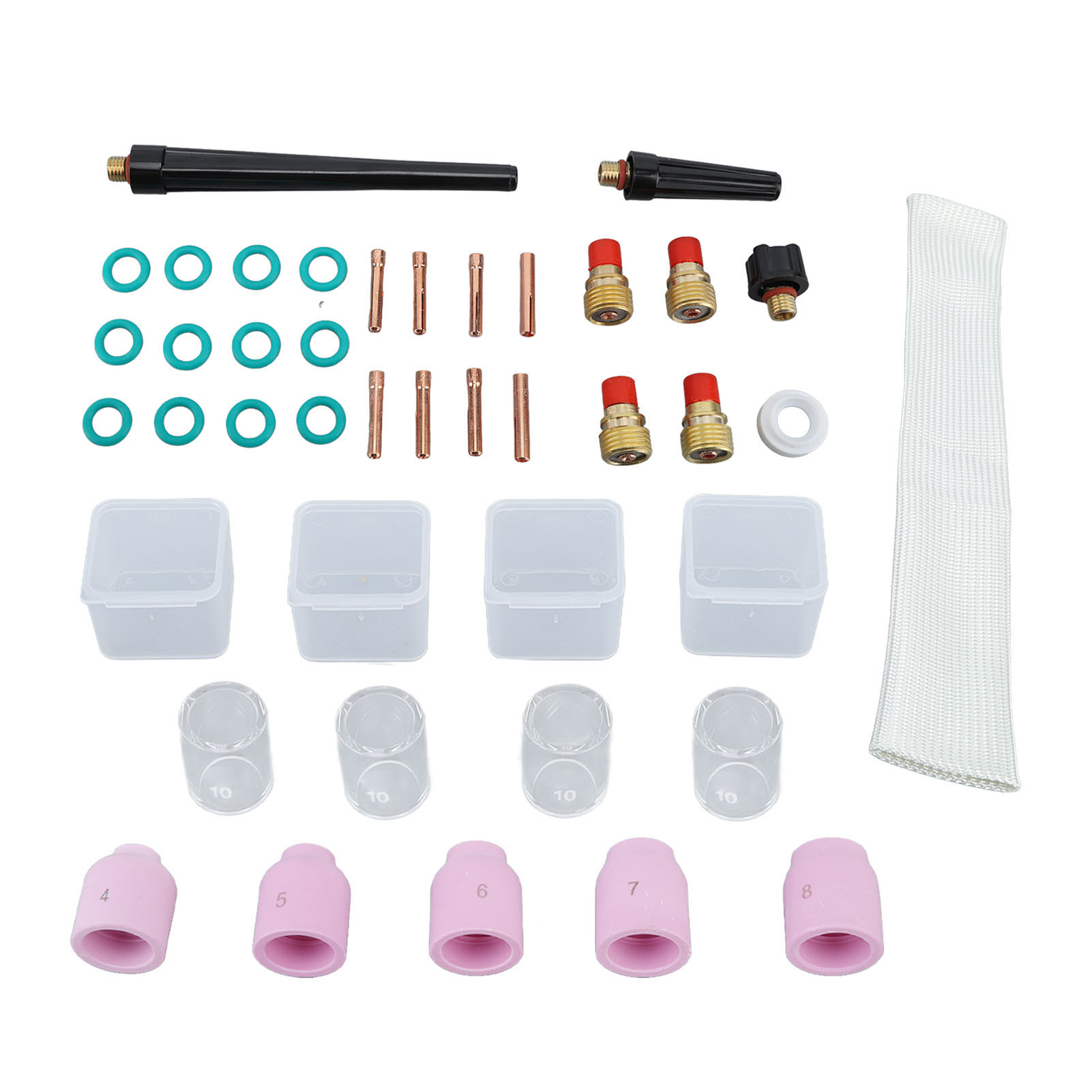 38-teiliges Tig-gaslinsen-set, Glasbecher, Rückbecher, O-ring-dichtung, Plasma-schneidbrenner-verbrauchsmaterialien Für Wp9, 20 Und 25tig