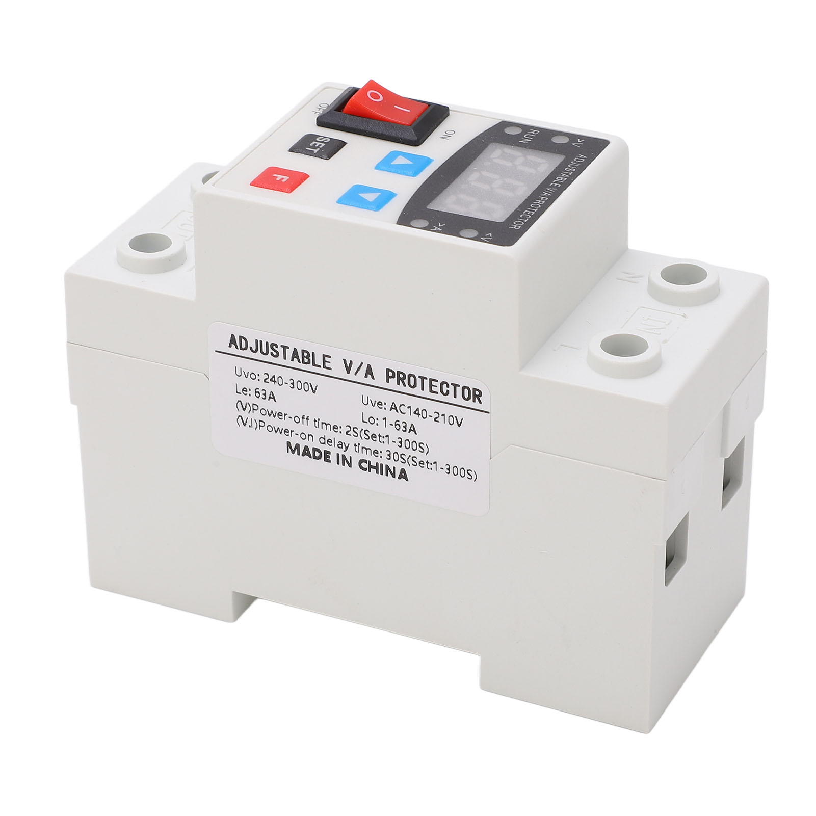 Über- Und Unterspannungsschutzgerät Mit Einstellbarer Digitalanzeige, Spannungs- Und Stromschutzvorrichtung, Ableiter 1–63 A, 240–300 V