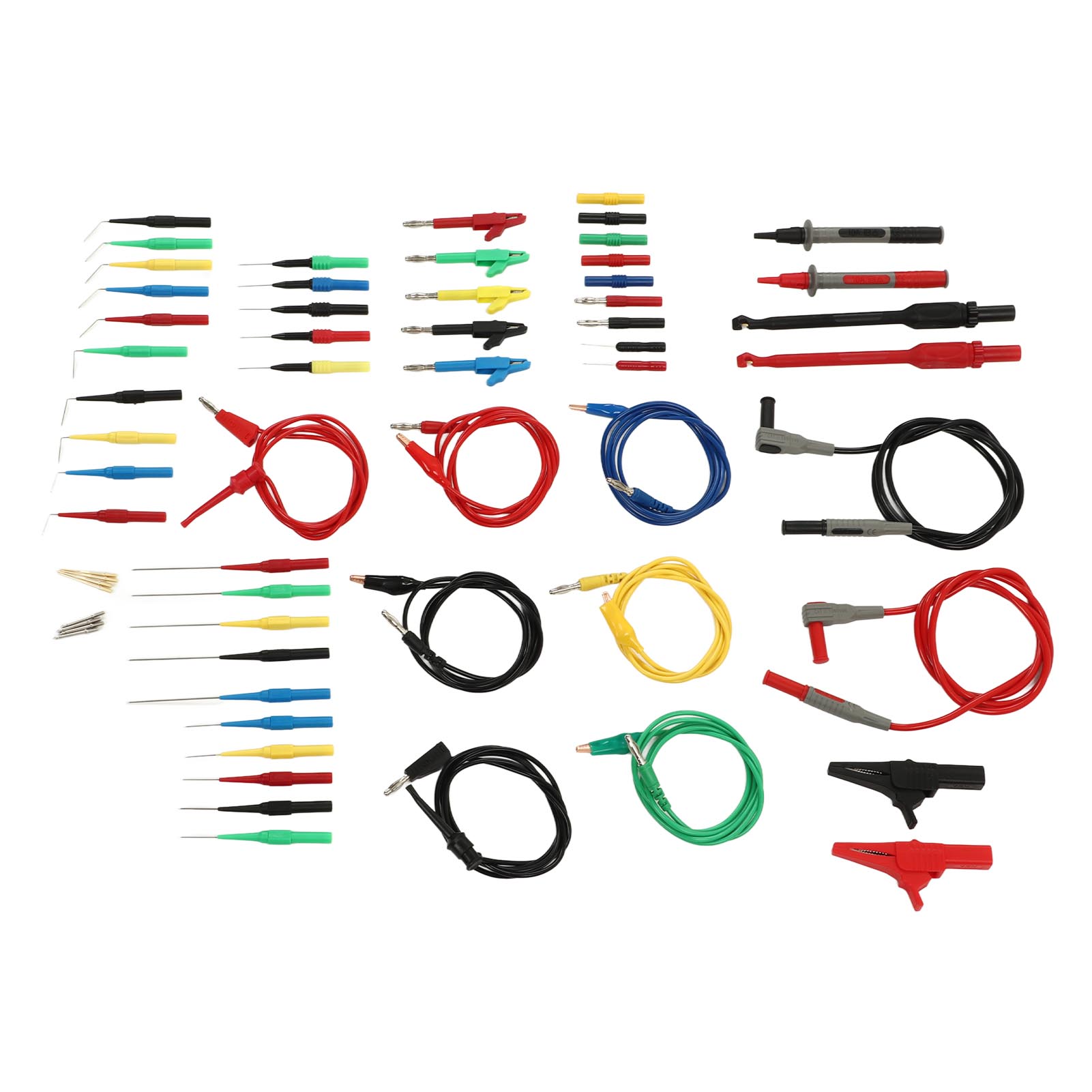 62-teiliges Multimeter-prüfkabel Mit Bananenstecker, Krokodilklemme, Nadelspitze Und Anschlusskabel, Prüfhaken, 1000 V
