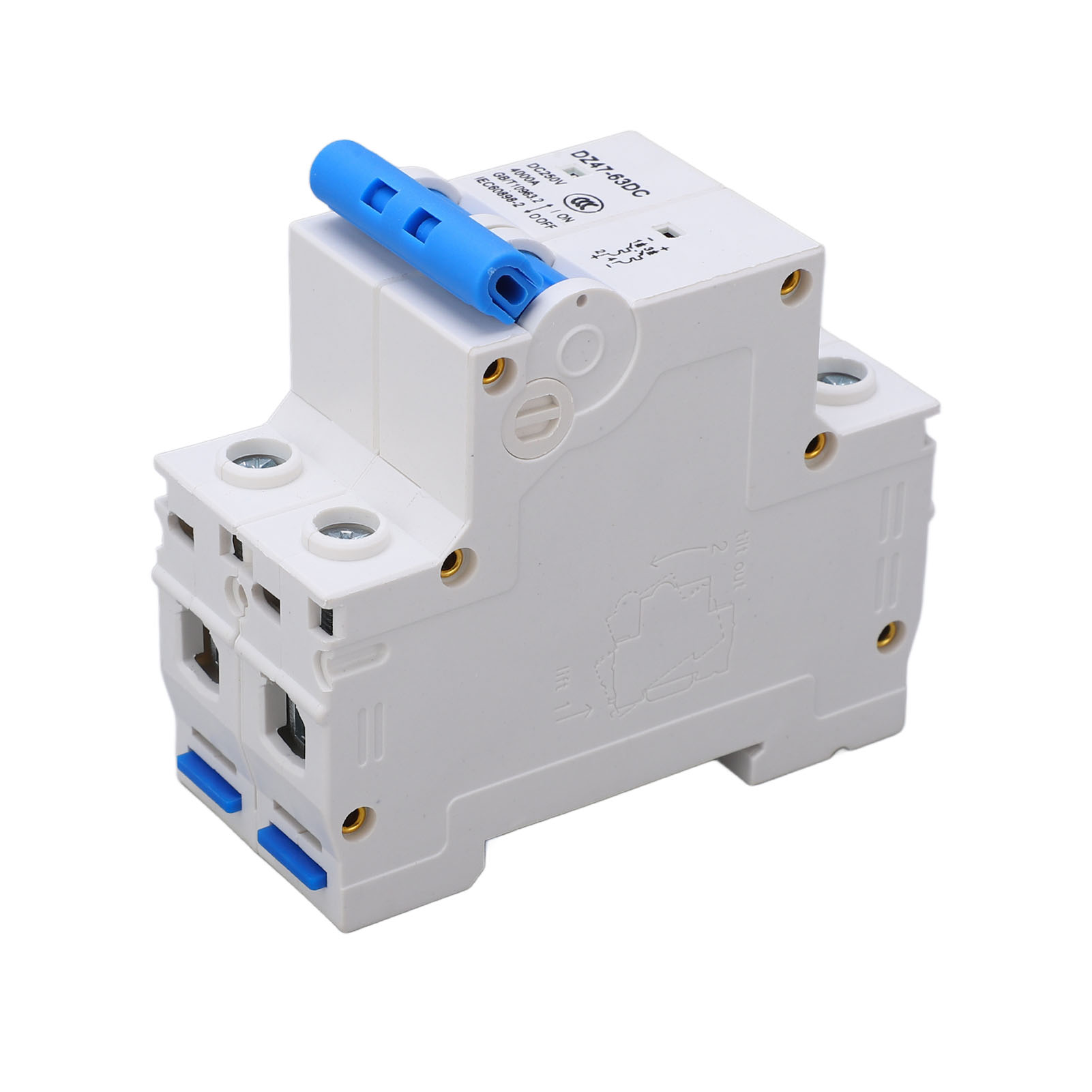 Photovoltaik-gleichstrom-leistungsschalter 2p 4ka Segmentierungsfähigkeit Flammhemmender Pv-miniatur-luftleistungsschalter Dc250v 6a