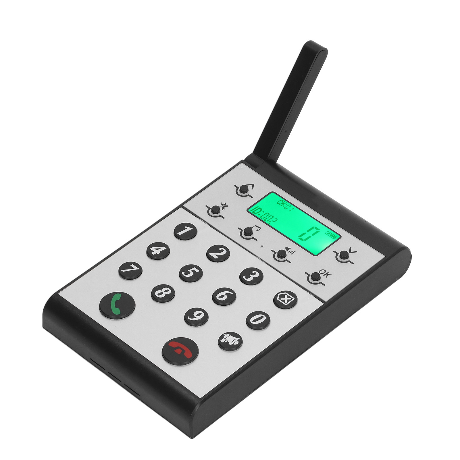 Drahtloses Gegensprechanlagentelefon, 1000 M Reichweite, Klare Anrufe, Intelligentes Netzwerk, Freisprecheinrichtung, Hauptgerät, Schwarz