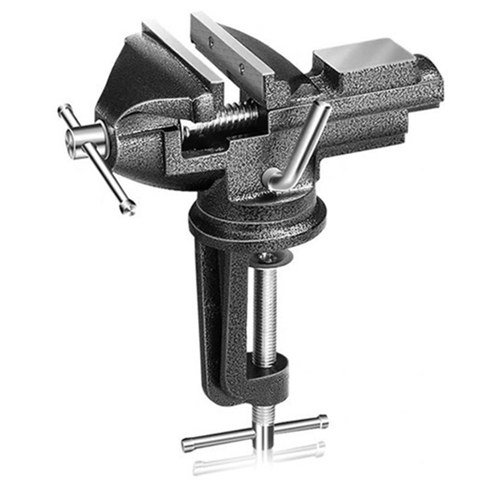 Schraubstock, 360° Drehbar, 73 Mm Öffnungsweite, Tischschraubstock, Stahlguss, Spannwerkzeug, 50 Mm Breit, 1,6 Kg, Stahlguss
