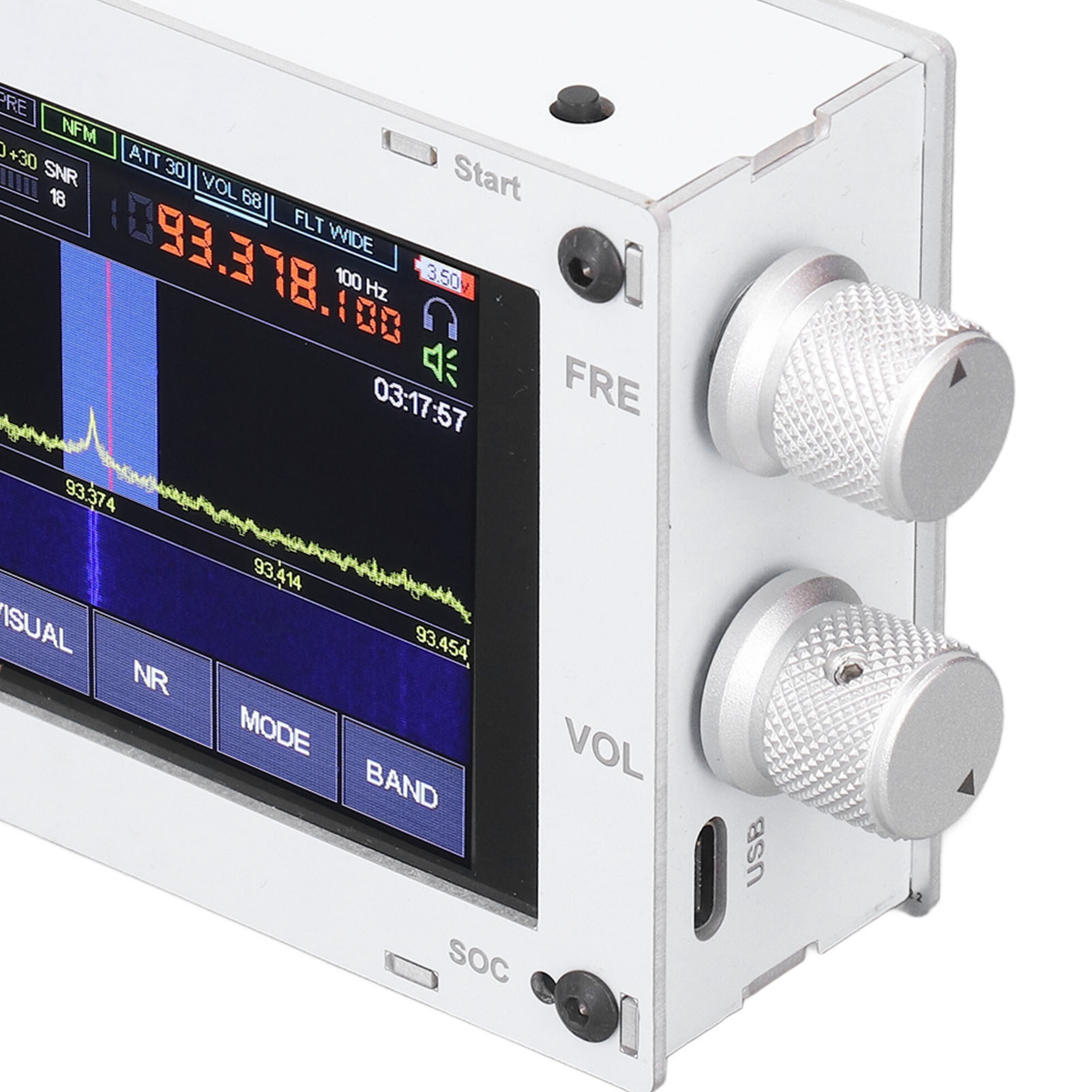 Dsp-sdr-empfänger 50 Khz Bis 2 Ghz, 3,5-zoll-touchscreen, Rauscharmer Kurzwellenradioempfänger Mit Wärmeableitungsöffnung
