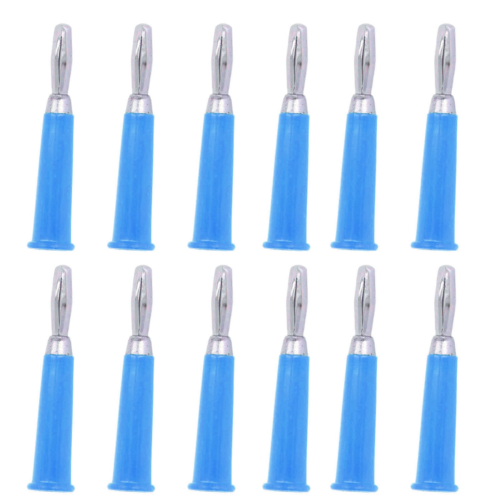 100 Stück Horn-bananenstecker Aus Messing-zink-legierung Und Abs, Geschweißt, 4 Mm, Blau, Für Lkw-batterien