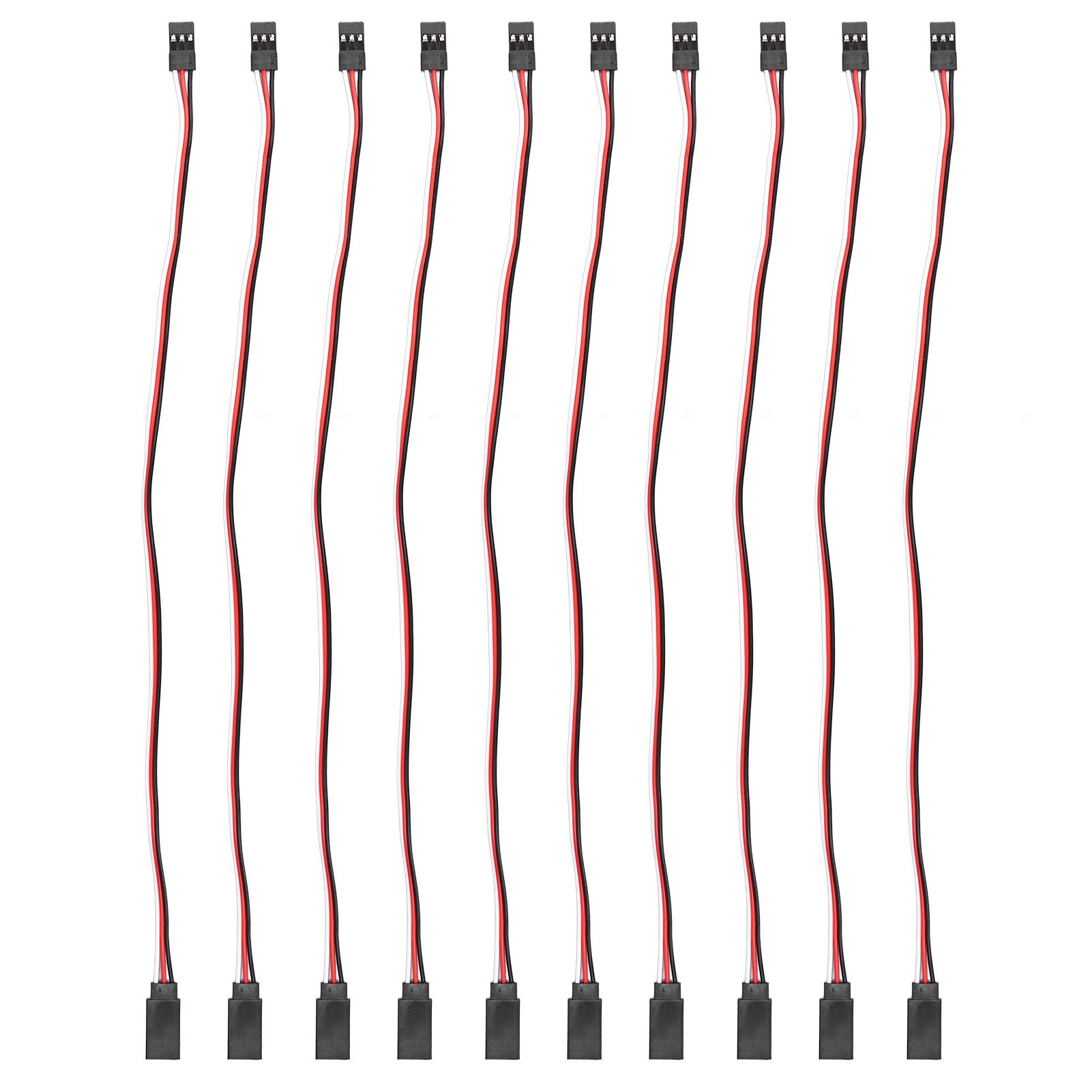 10 Stück 3-poliges Servo-verlängerungskabel Für Modellauto-servotreiber, Messing-innenkern, 300 Mm, Stecker Auf Buchse