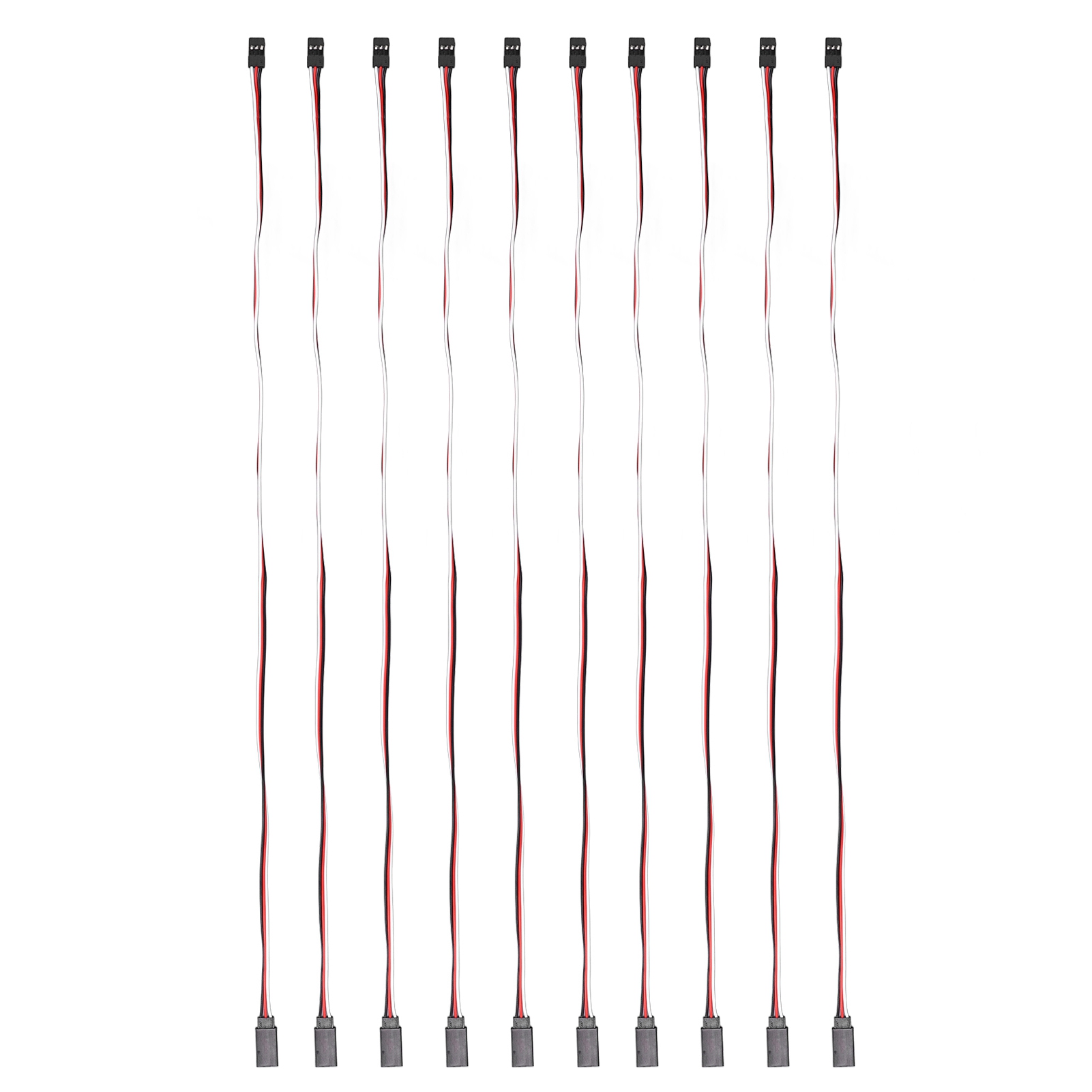 10 Stück 3-poliges Servo-verlängerungskabel Für Modellauto-servotreiber, Messing-innenkern, 500 Mm, Stecker Auf Buchse