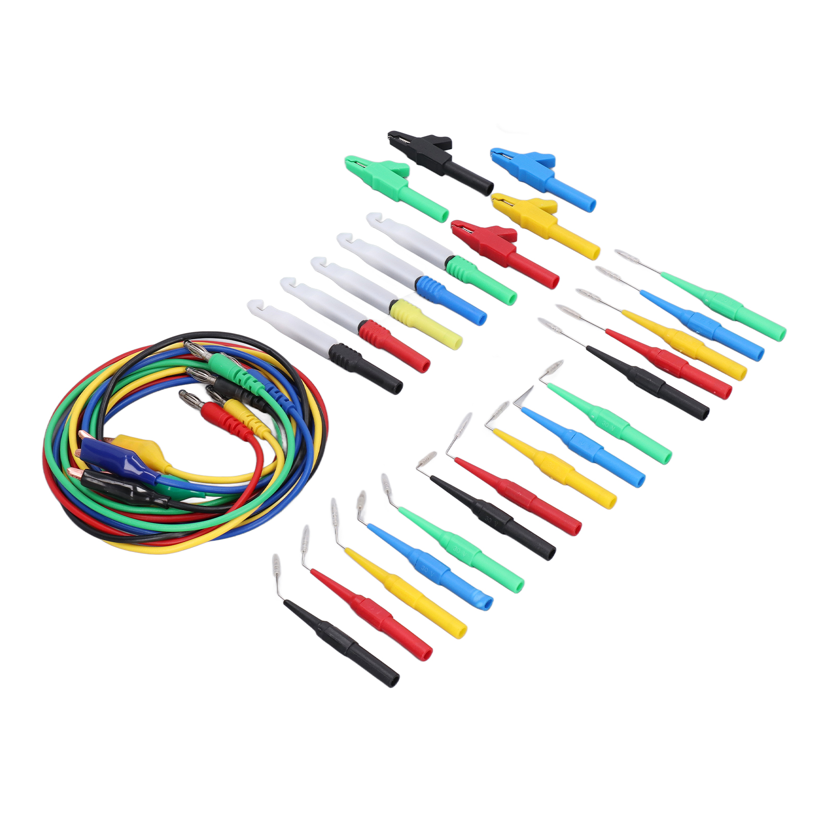 Bananenstecker-prüfleitungssatz, Gute Leitfähigkeit, 90°, 135°, 180° Rückwärtsprüfspitzen, 4-mm-bananenstecker-set Für Fahrzeugdiagnosetests