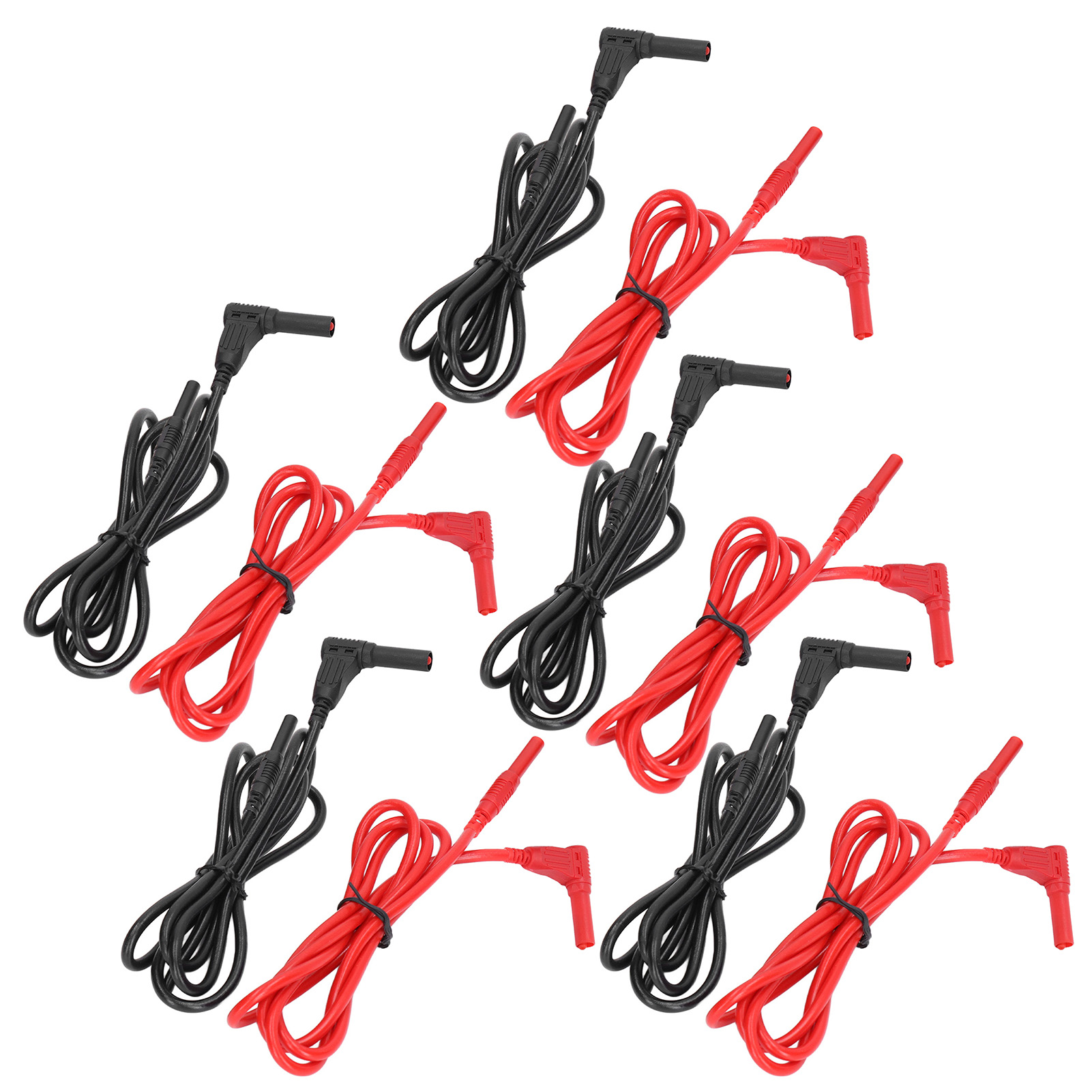 5er-set Bananenstecker-prüfleitungen, 4 Mm, Rechtwinklige Stecker, Stecker Auf Stecker, Prüfkabel Für Elektronikreparaturen