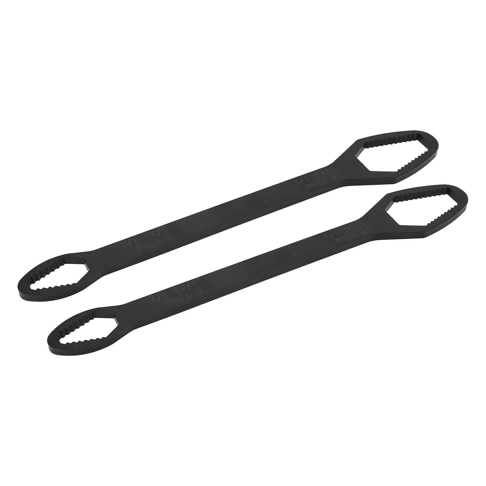 2 Stück Universal-sternschlüssel, Doppelseitig, Selbstspannend, Verstellbar, 8–22 Mm, 260 Mm Lang (schwarze Elektrophorese)