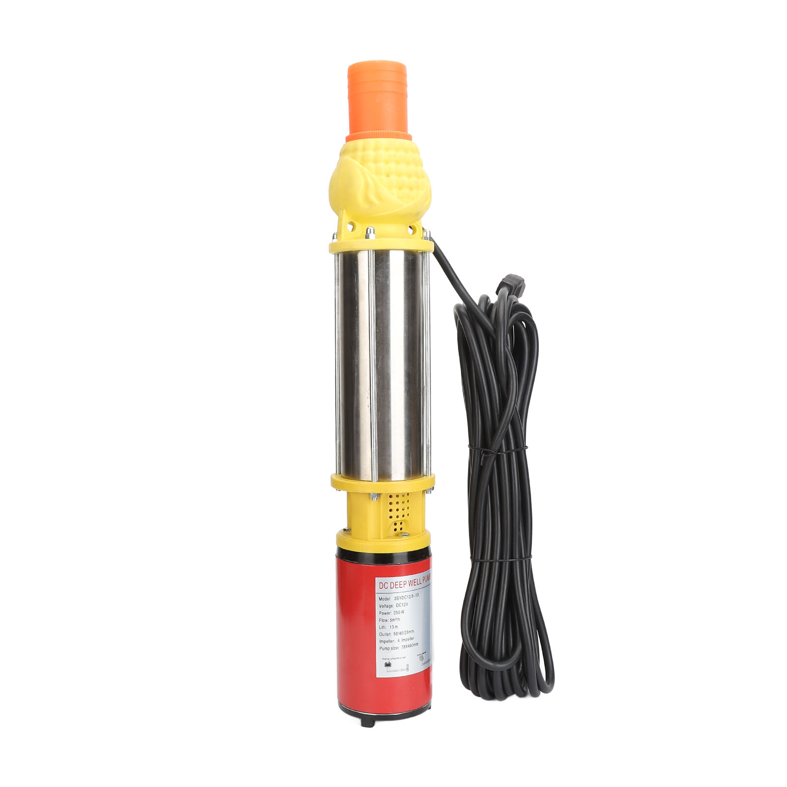Solarbetriebene Tauchpumpe Für Tiefe Brunnen, 12 V Dc, 250 W, Edelstahlschraube, Für Landwirtschaft, Gartenbewässerung, 13 M Förderhöhe