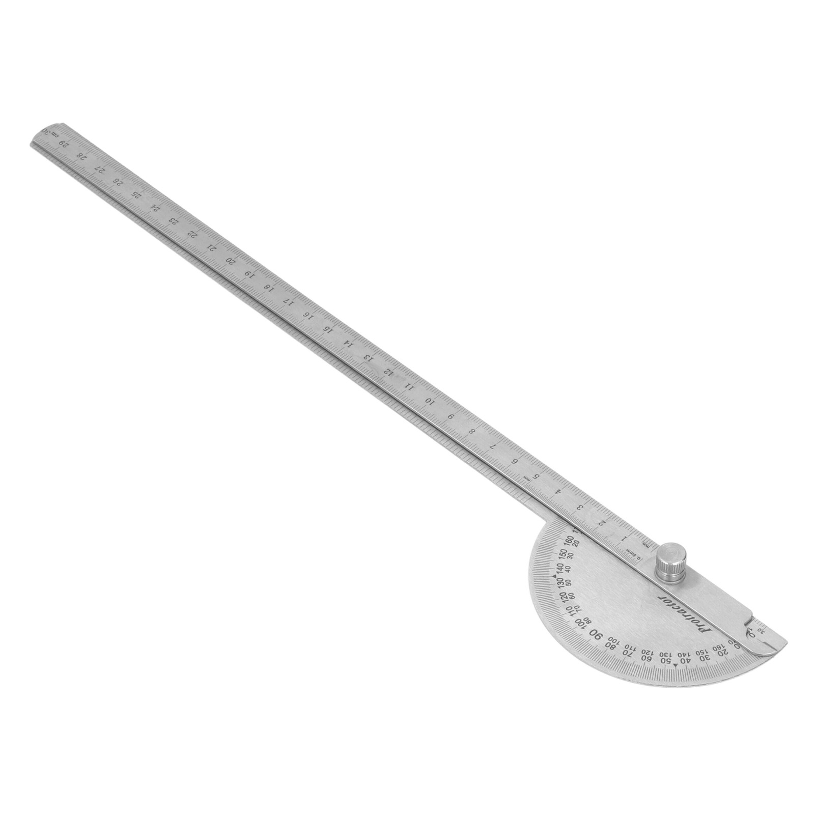 Winkelmesser 0–180 Grad, 2-armig, Edelstahl, Holzbearbeitungslineal, Messwerkzeug, 250 Mm
