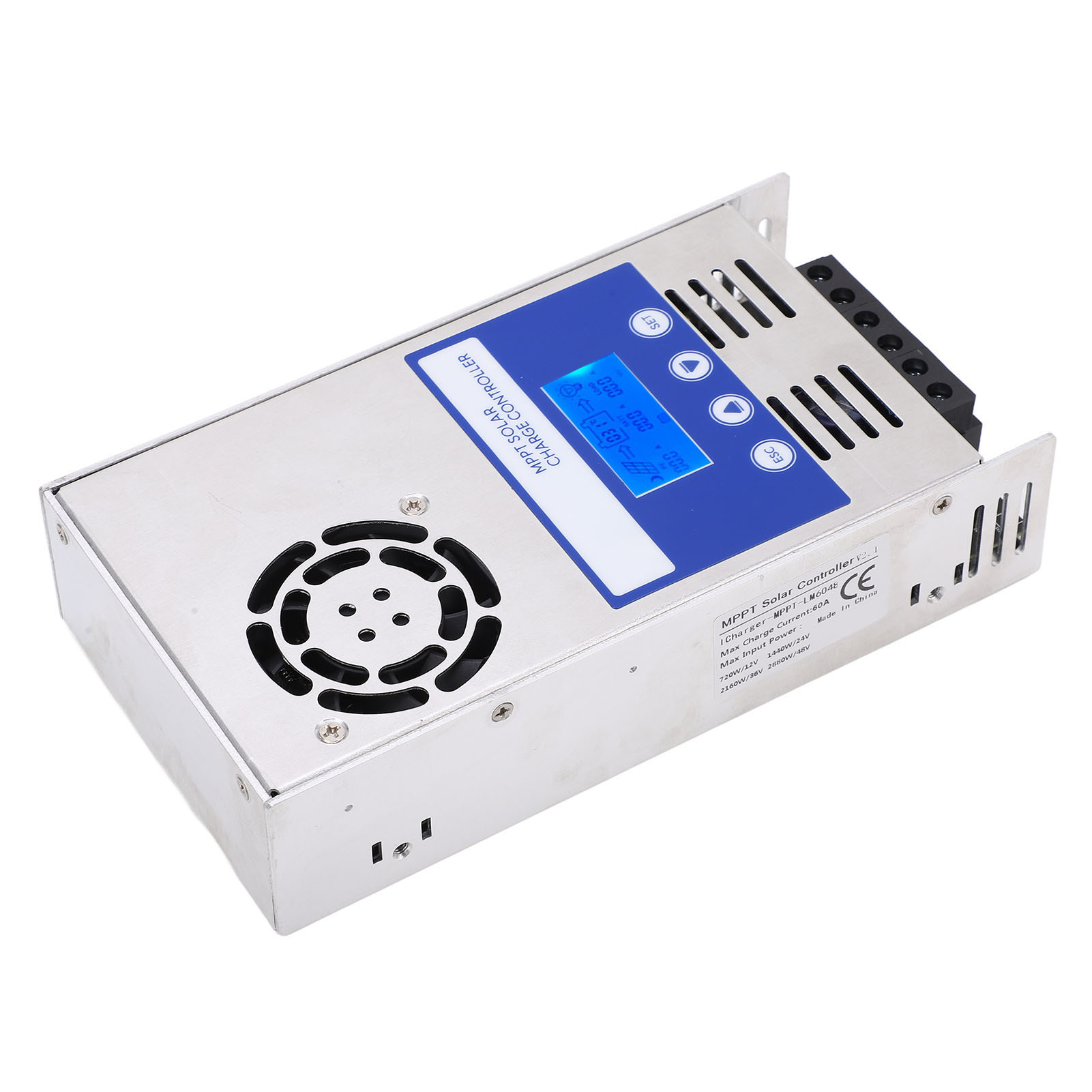 Mppt-solar-laderegler Mit Lcd-panel Für Gelbatterien (12, 24, 36, 48 V, Automatischer Ladestrom Bis 60 A, Max. 180 V Eingangsspannung)