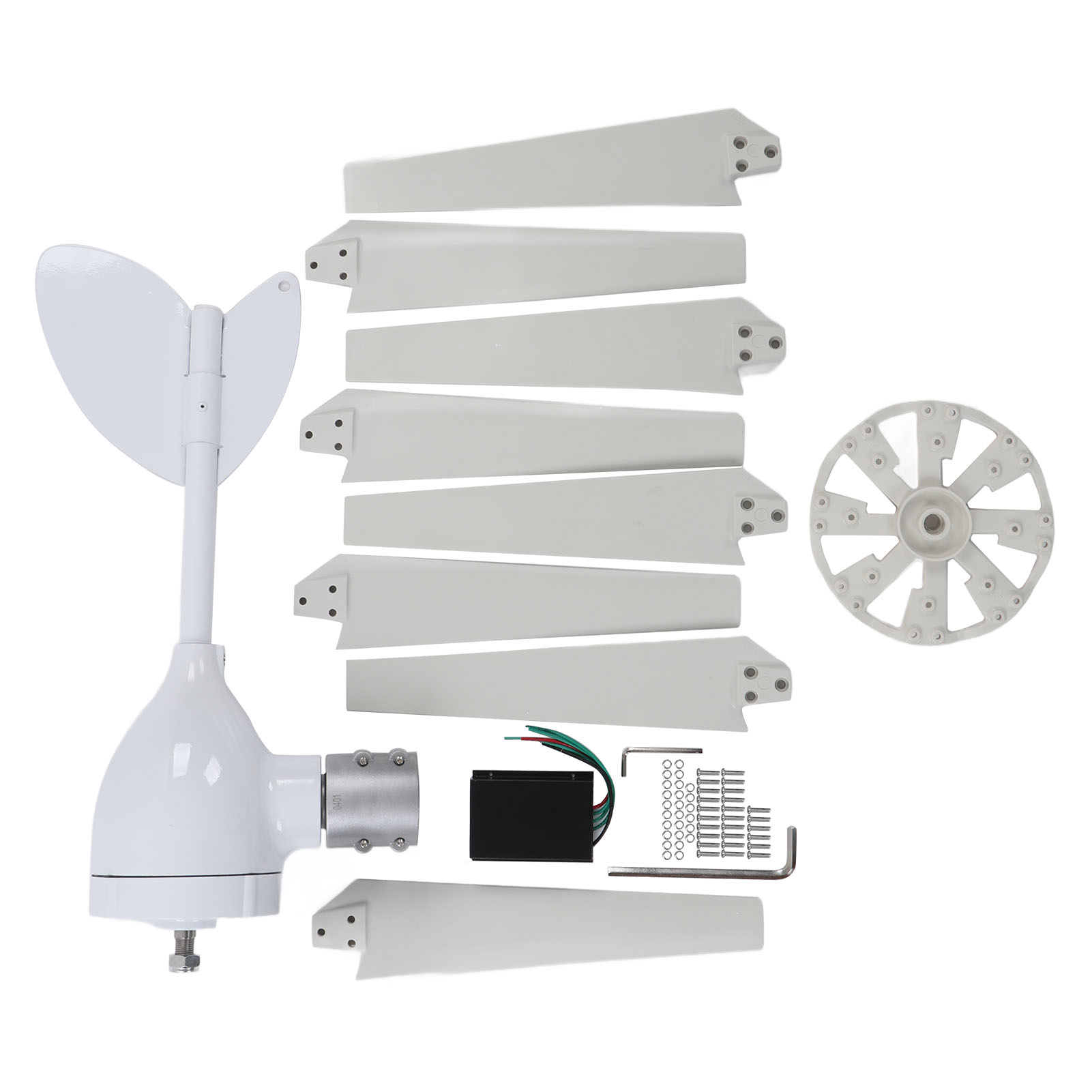 500-w-windkraftanlage Mit Mppt-regler, 8-blatt-windgenerator-kit Für Solarstromerzeugungssysteme (48 V)