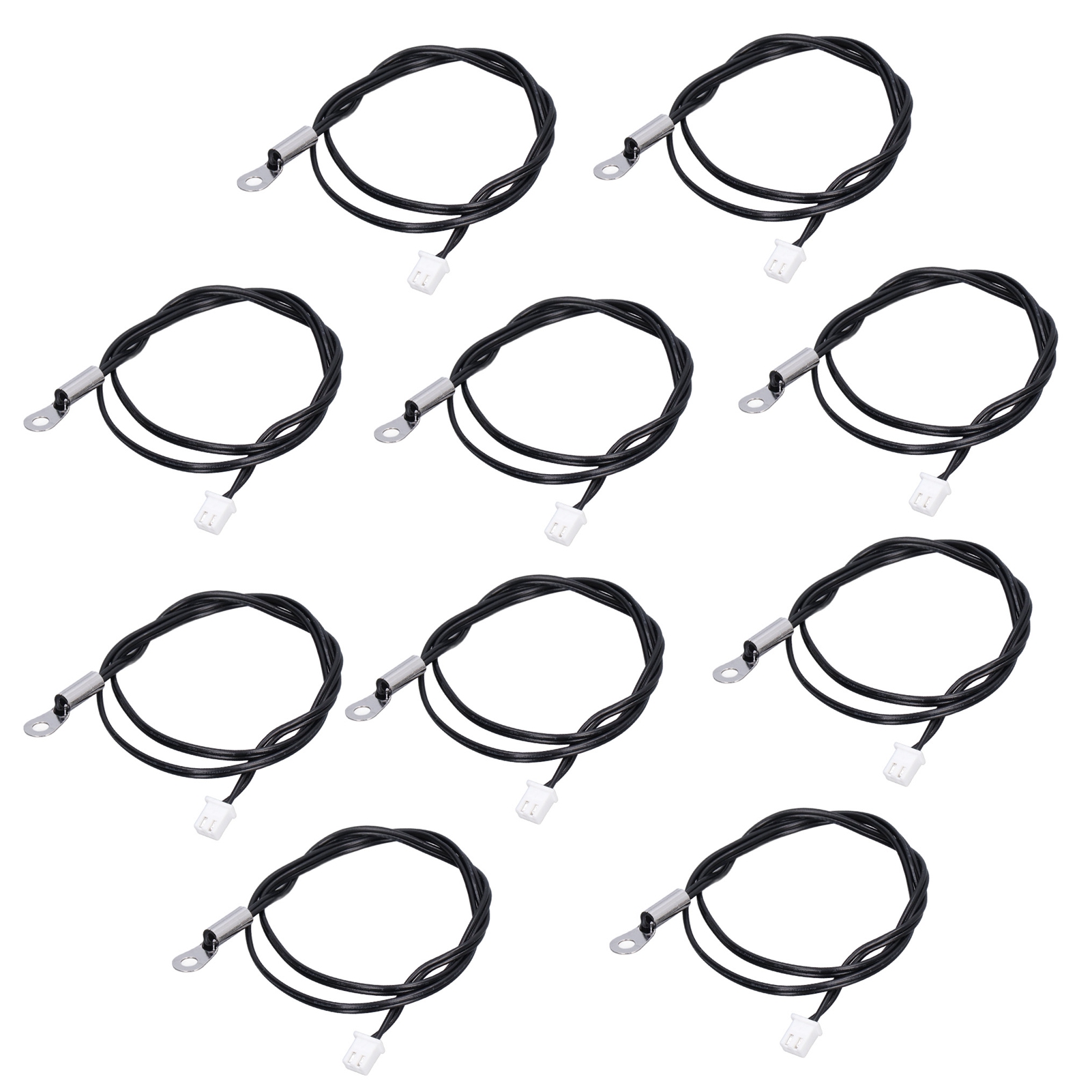 10 Stück Ntc-thermistor-temperaturfühler, Rundanschluss, Kaltgepresster Klemmenstecker, 500 Mm, 20 K, B3950