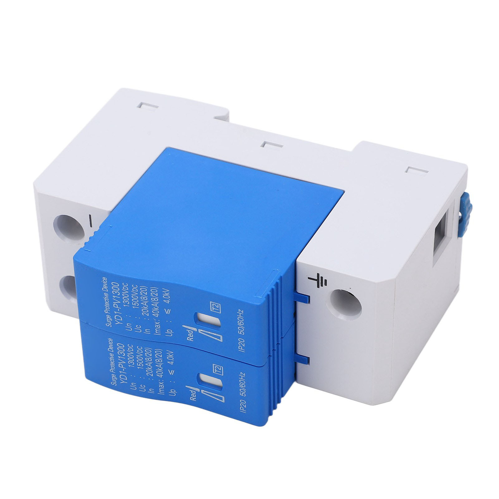 Dc-überspannungsschutz Mit Alarmfunktion, Modulares Design, Schienenmontage, Schutzableiter, 2-polig, 1300 V, 40 Ka