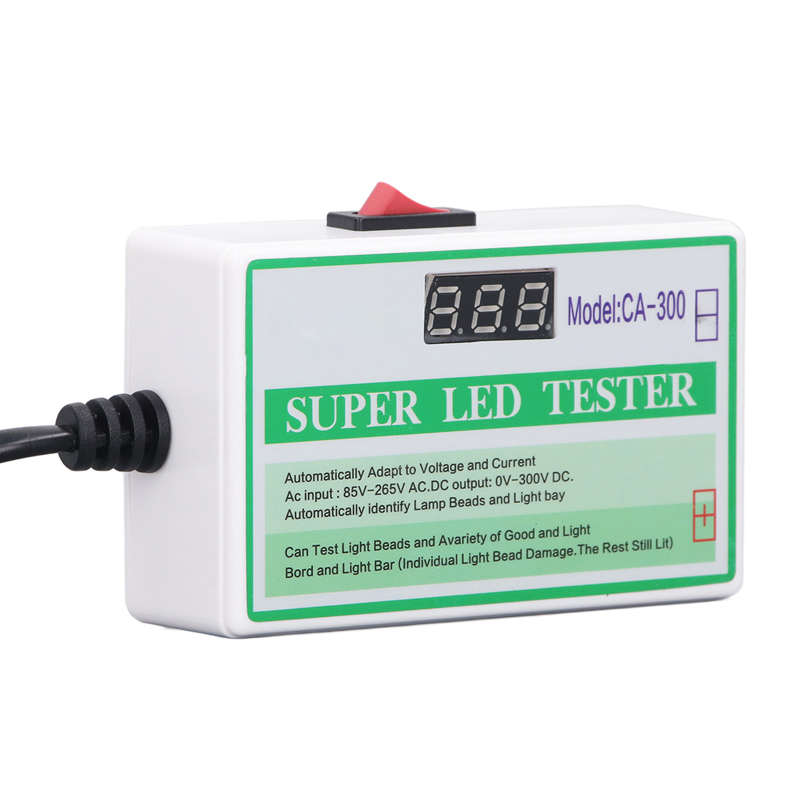 Led-perlenprüfer Mit Präziser Erkennung, Led-hintergrundbeleuchtungsprüfer, Gleichspannungsmesser Für Tv-displaylampen (85–265 V), Eu-stecker