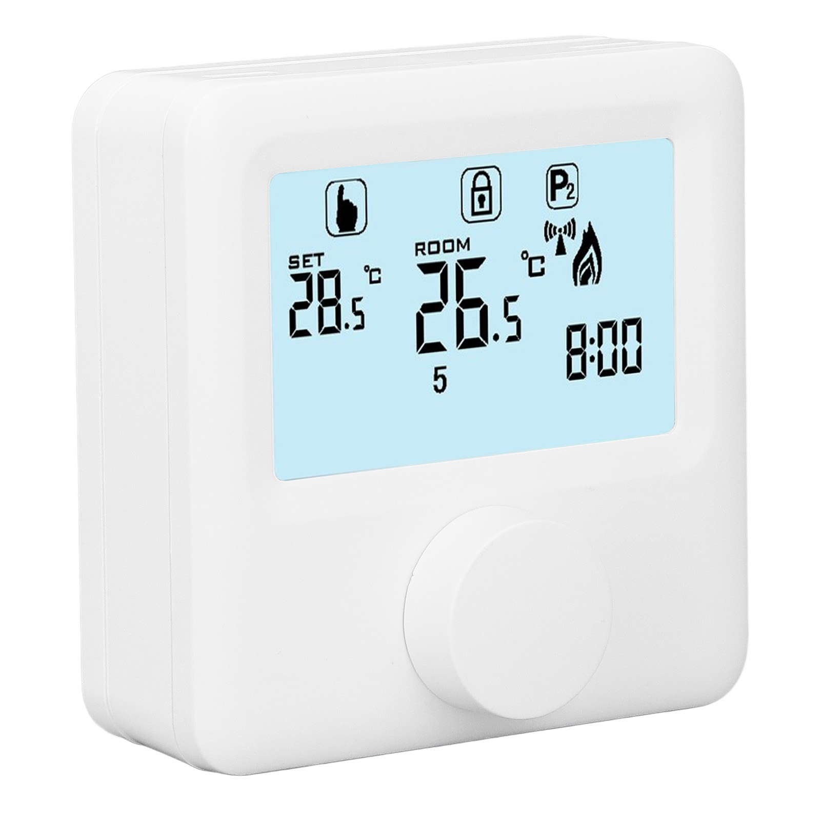 Digitaler Temperaturregler Mit Lcd-anzeige, Programmierbarer Thermostat Für Heizkessel, Weiß, 30–230 V Dc