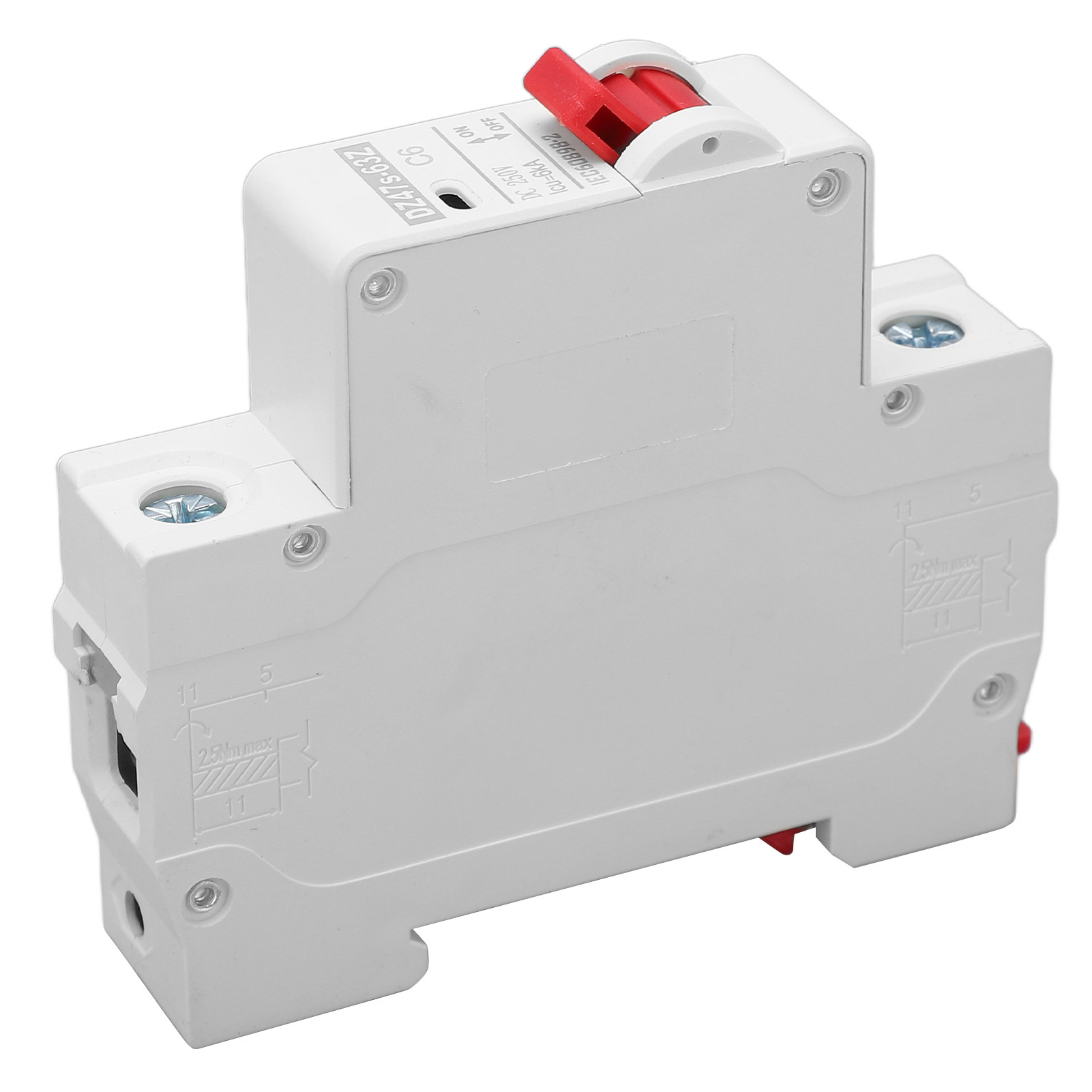 1p Mini-leistungsschalter 6000a Schaltvermögen Sicher Pa66 Kleiner Gleichstrom-leistungsschalter Dc250v 6a