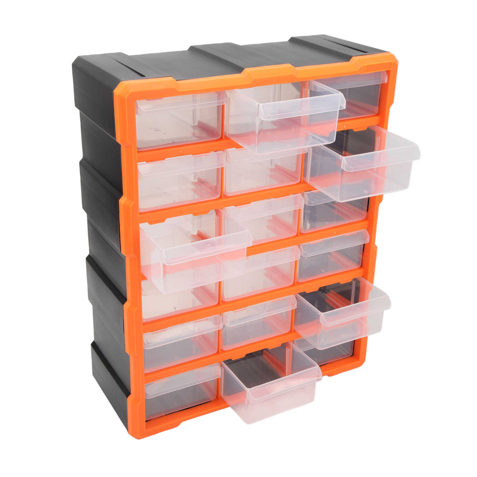 Schubladen-teilebox Mit 18 Schubladen, Transparenter, Großer Wandaufbewahrungsbehälter Für Schrauben Und Elektrische Bauteile