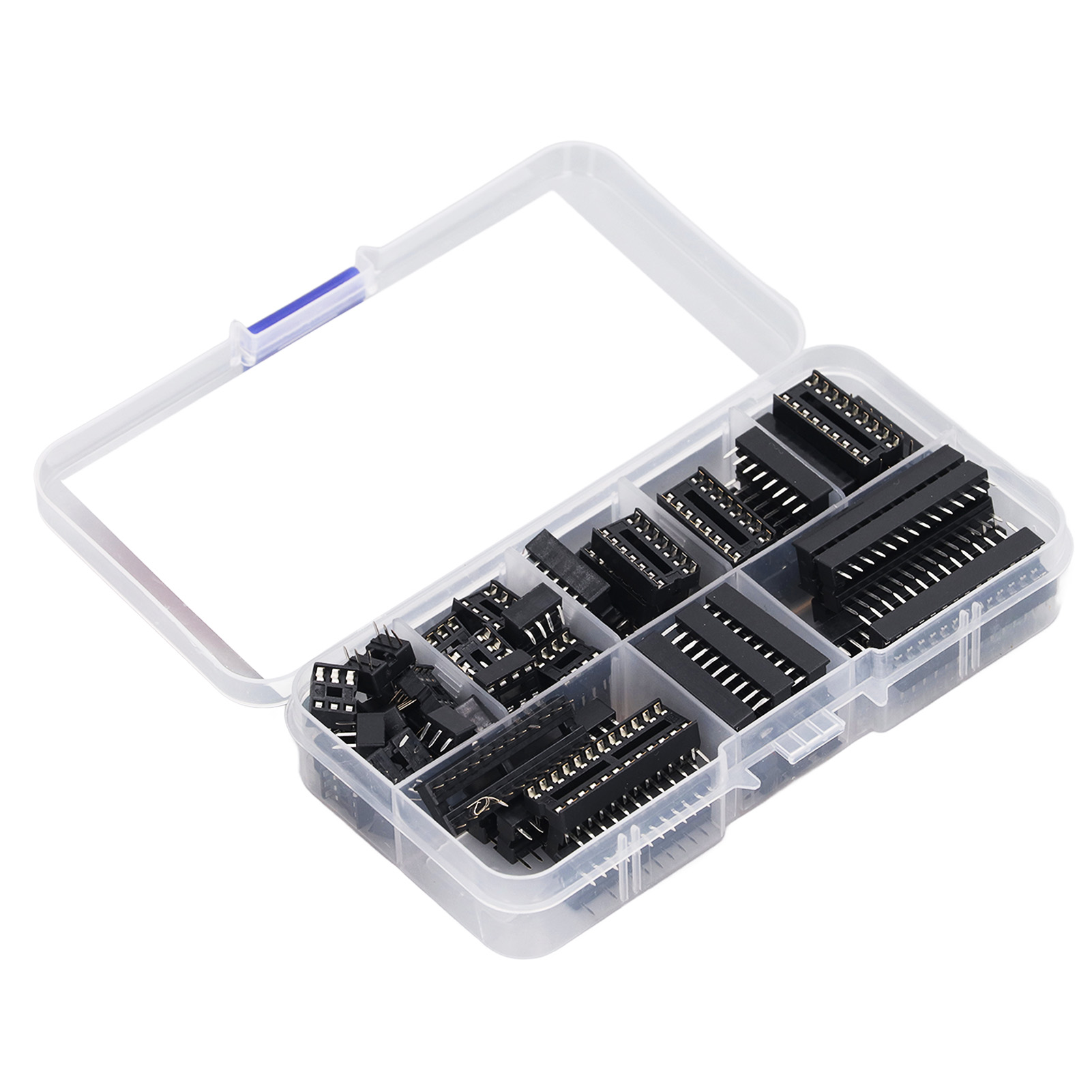 66-teiliges Sortiment An Ic-chip-sockeln, Isolierte Kunststoff-flachstifte, Ic-komponenten, 6- Bis 28-polig