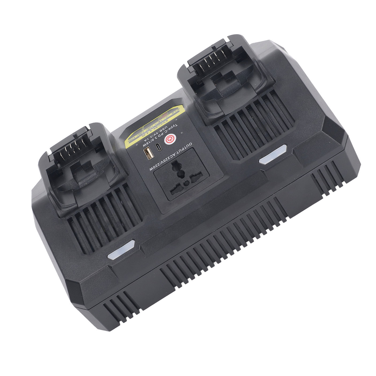Doppel-akkuladegerät 12 V, 14,4 V, 20 V Lithium-ionen-erhaltungs- Und Entladestation 100–240 V Eu-stecker