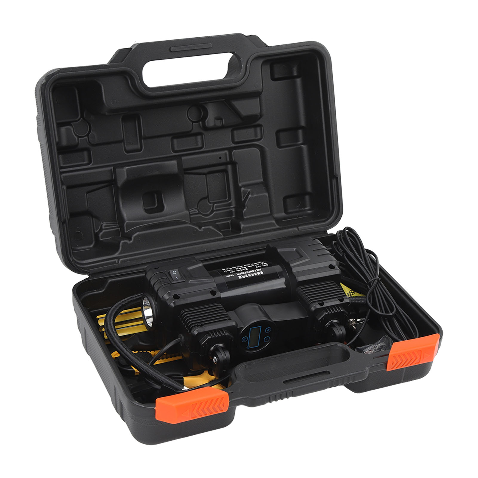 Doppelzylinder-luftkompressor 12v 150psi Hochleistungs-reifenpumpenset Mit Led-licht Für Autos