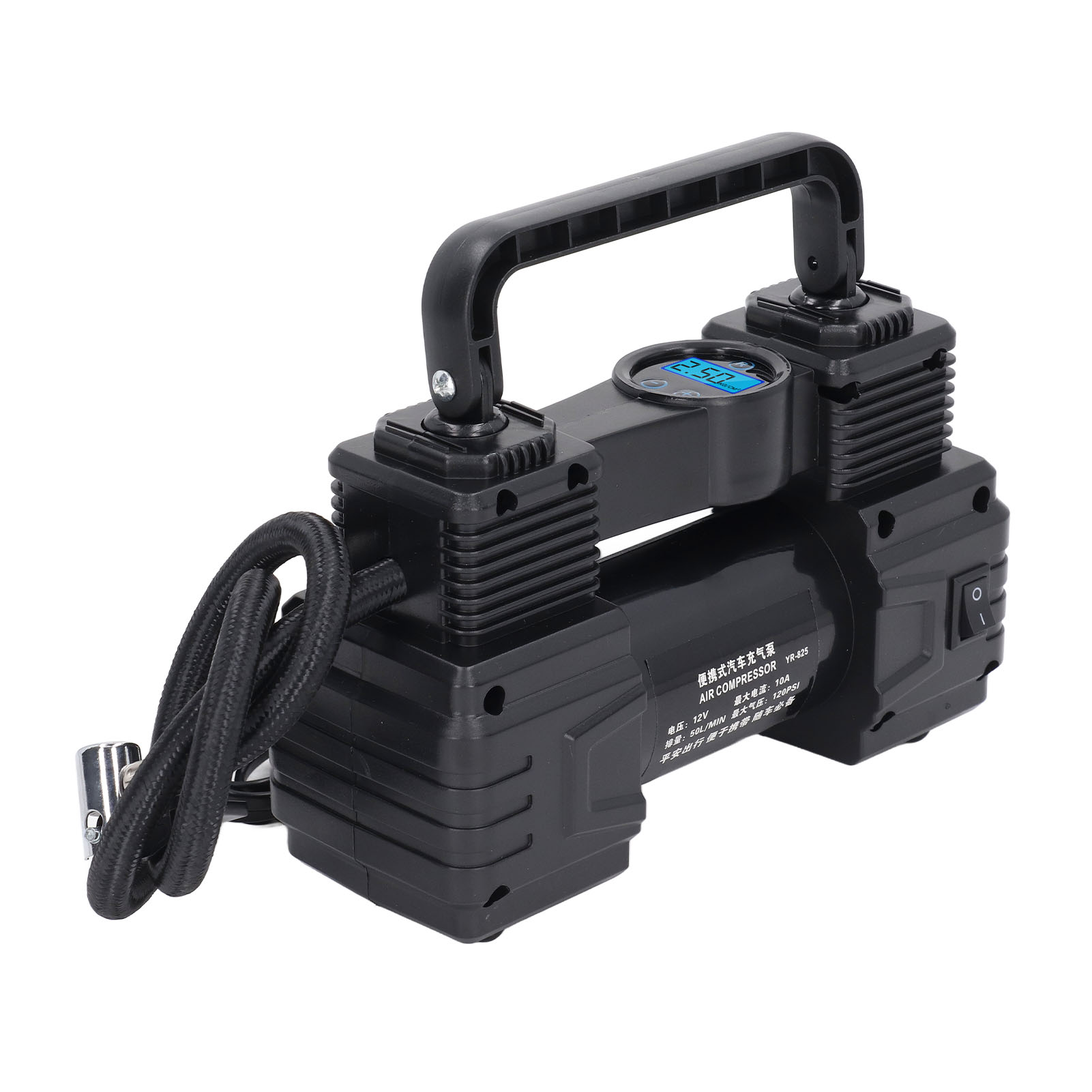 Autoreifenfüller 120 Psi Luftkompressor Mit Digitalem Manometer, Tragbarer Luftpumpe Mit Led-licht, 12 V