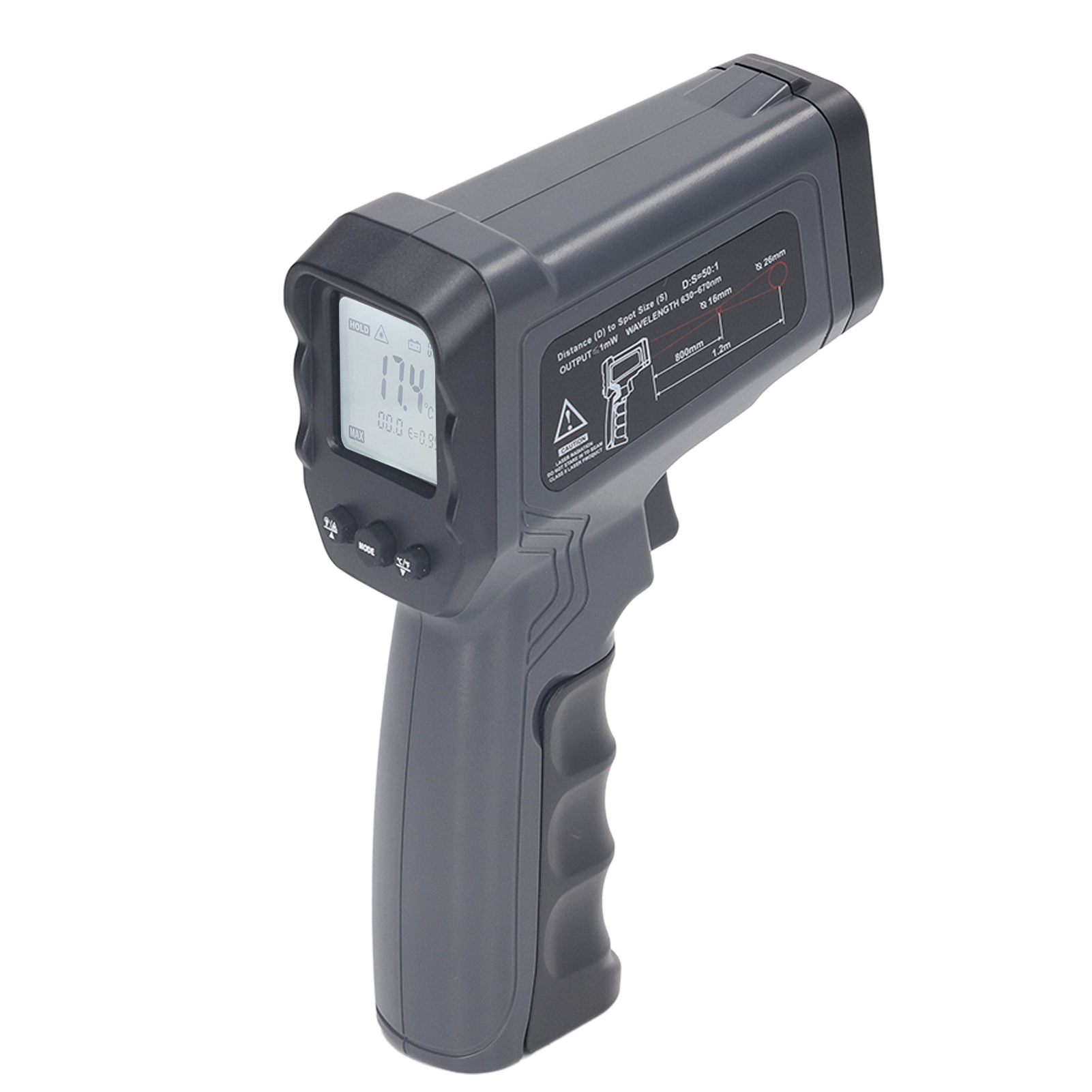 Handthermometer 12:1 50:1 Messabstandsverhältnis Lcd-anzeige Temperaturmessgerät Pistole -50-1600℃