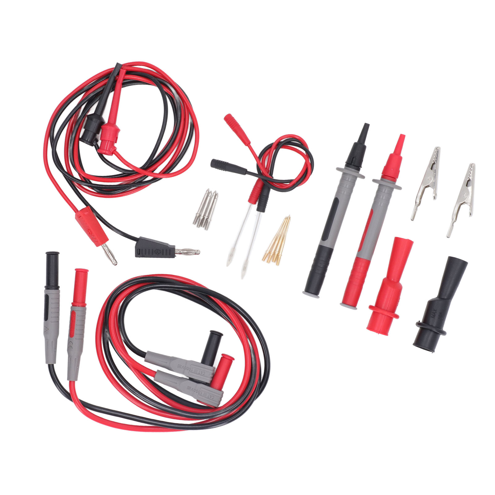 Multifunktionales Multimeter-prüfkabelset Mit Austauschbaren Messspitzen, Haken Und Pinzette Für Widerstände Und Kondensatoren