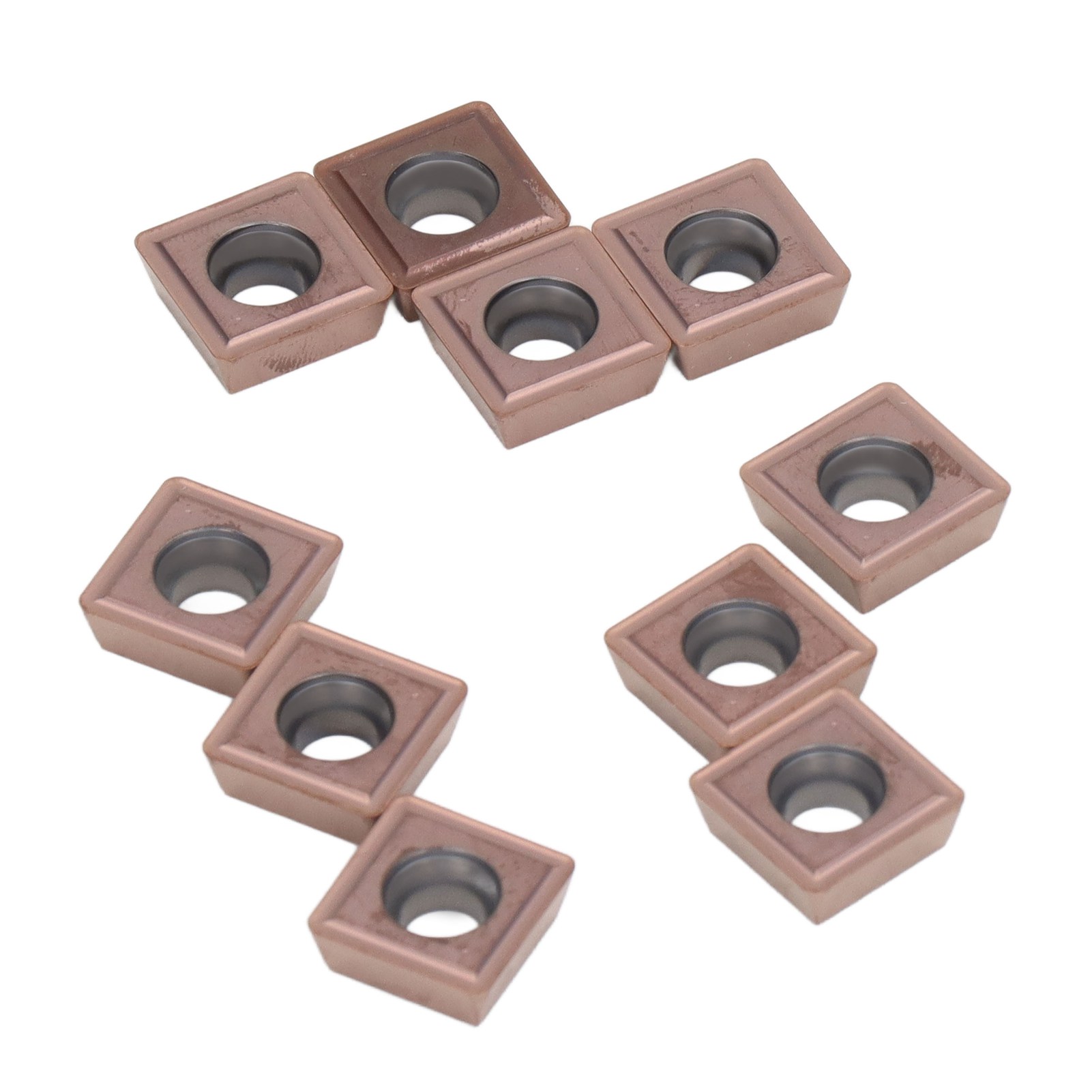 10 Stück Hartmetall-dreheinsätze Für Diy-cnc-drehmaschinen, Holzbearbeitungswerkzeuge Mit Bronzebeschichtung Spmg050204-dg