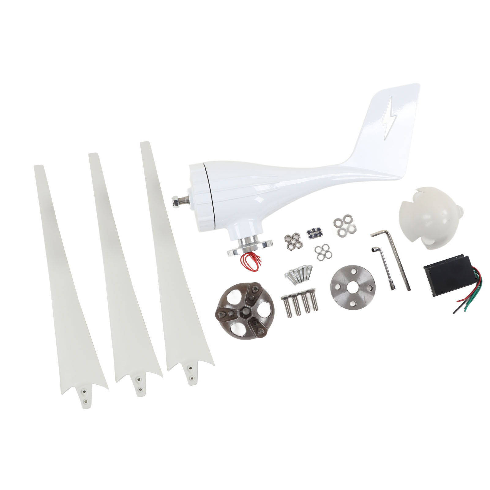 600-w-windkraftanlage Mit 3 Nylonfaser-rotorblättern, Mppt-steuerung, Gehäuse Aus Aluminiumlegierung, 48 V, Geeignet Für Straßenbeleuchtung Und Kameras