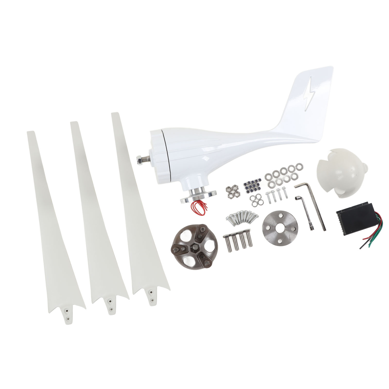 600-w-windkraftanlage Mit 3 Nylonfaser-rotorblättern, Mppt-steuerung, Gehäuse Aus Aluminiumlegierung, 12-v-anschluss Für Straßenbeleuchtung Und Kameras
