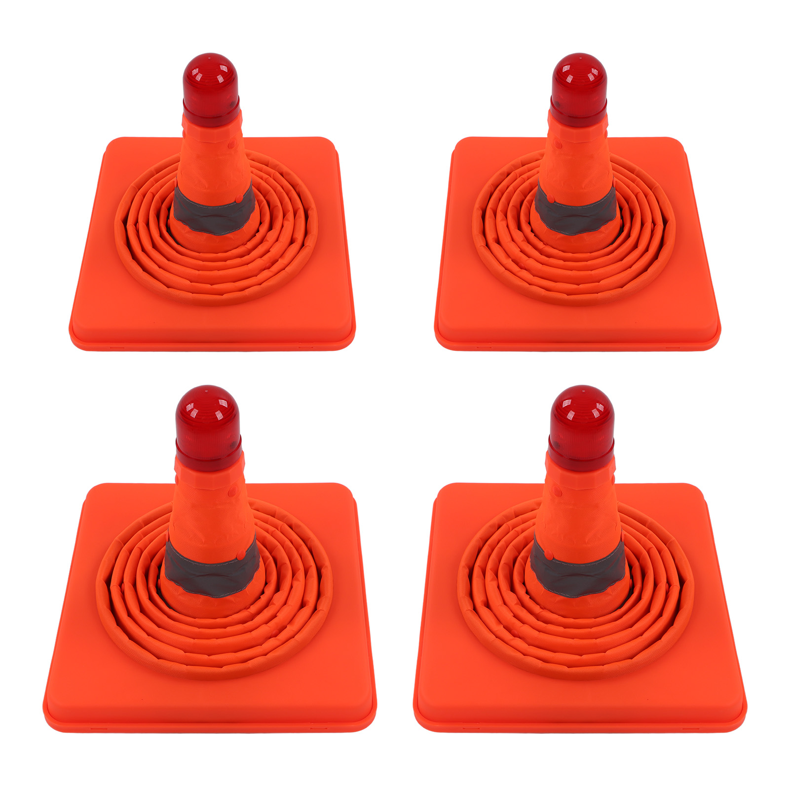 Stück Zusammenklappbare Verkehrskegel, Orange Reflektierend, Faltbar, Mit Led-beleuchtung, 45,7 Cm (18 Zoll)