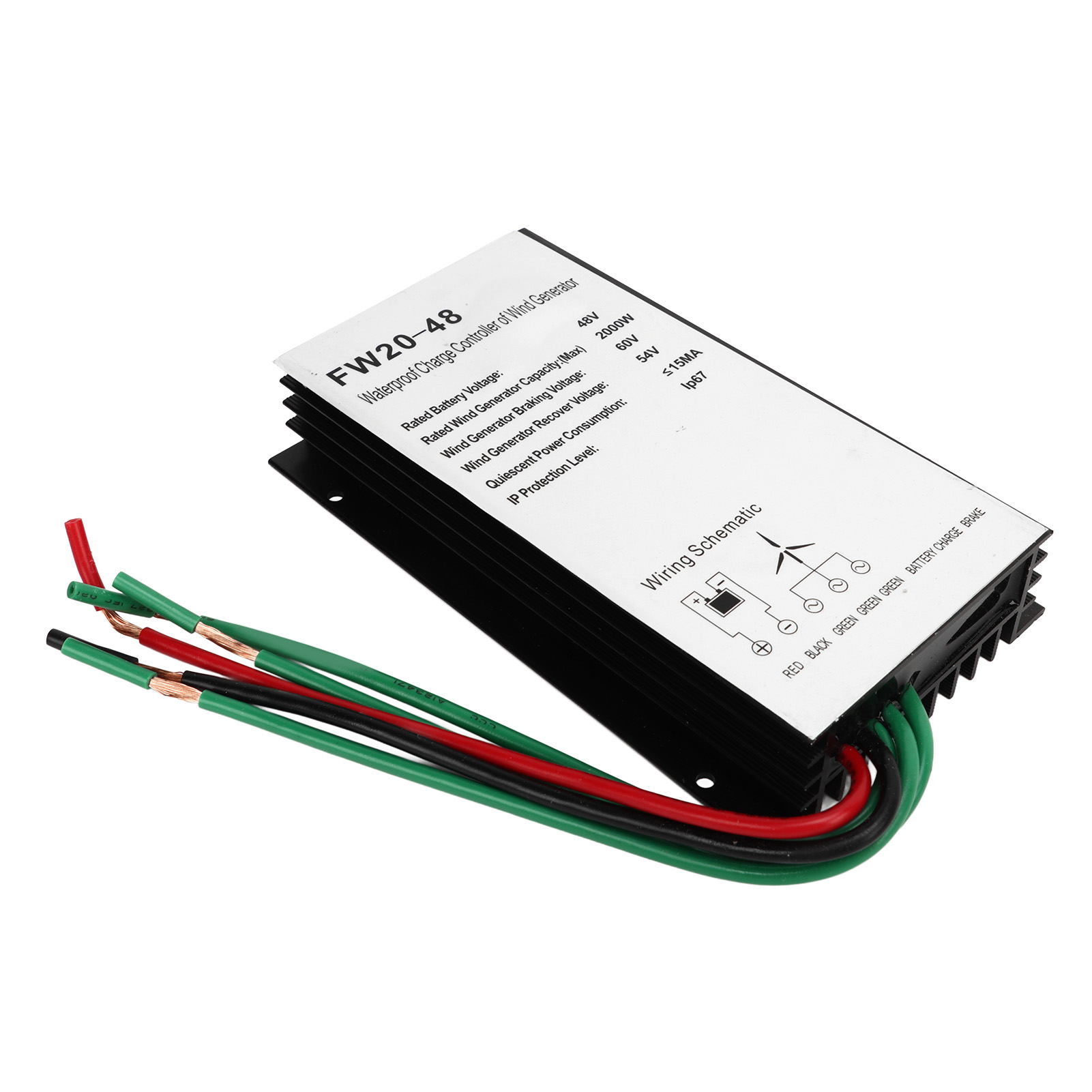 48v 2000w Windturbinenregler Aus Aluminiumlegierung, Wasserdicht, Pwm-steuerung Mit Automatischer Identifizierung