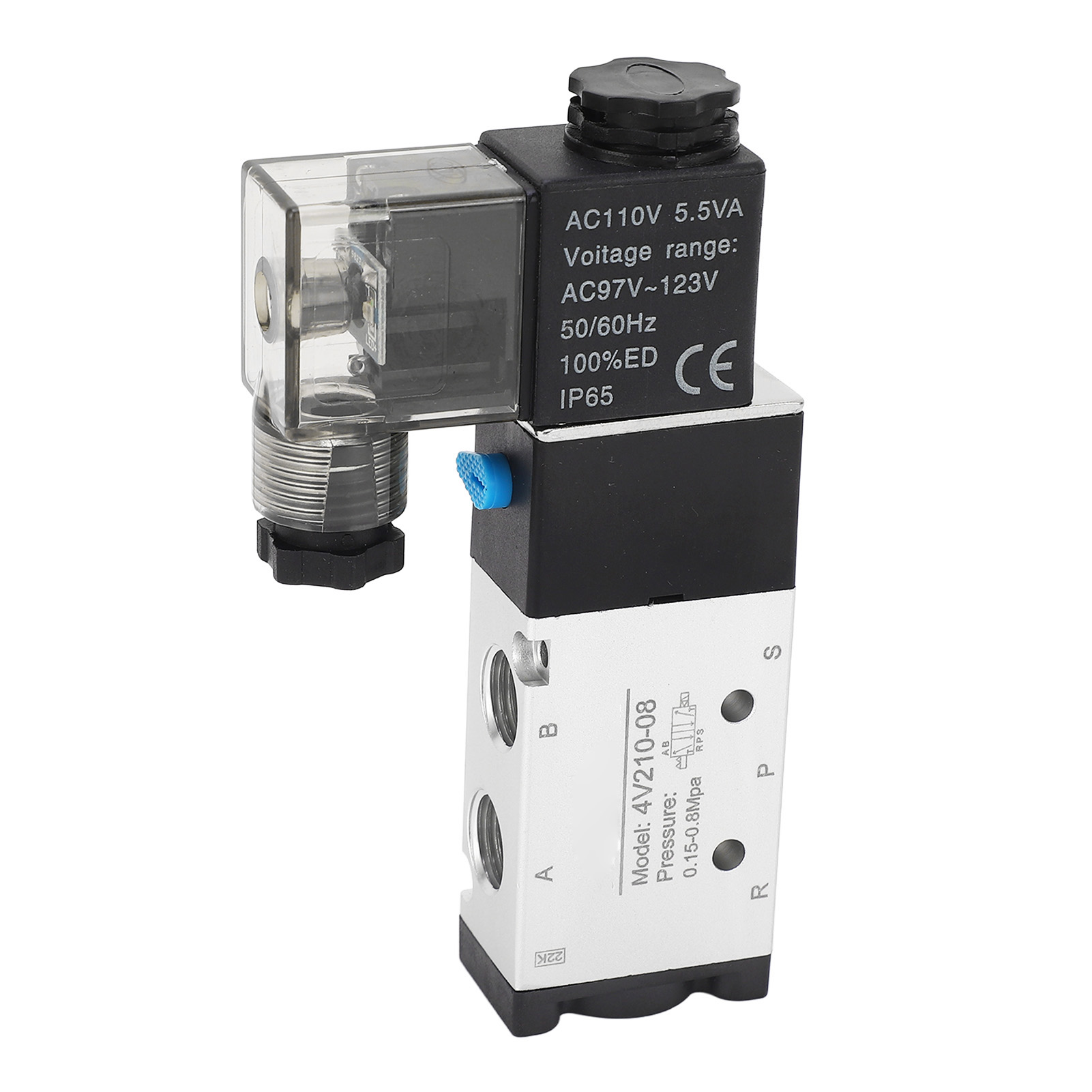 4v210‑08 Elektrisches Magnetventil, 2 Positionen, 5-wege-zylindersteuerung, Umkehrventil, Pneumatisches Luftventil, Ac110v