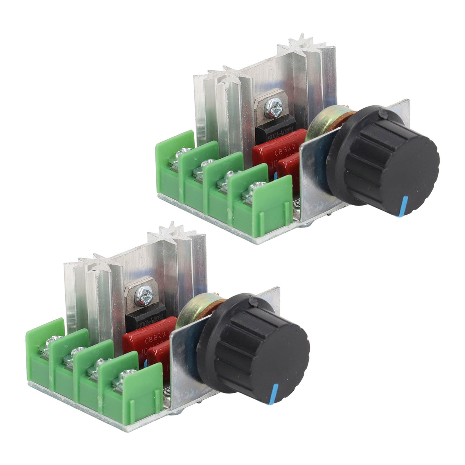 2 Stück 2000w 220v Ac Scr Spannungsregler Einstellbares Motordrehzahlregelungsmodul Drehknopf-potentiometer