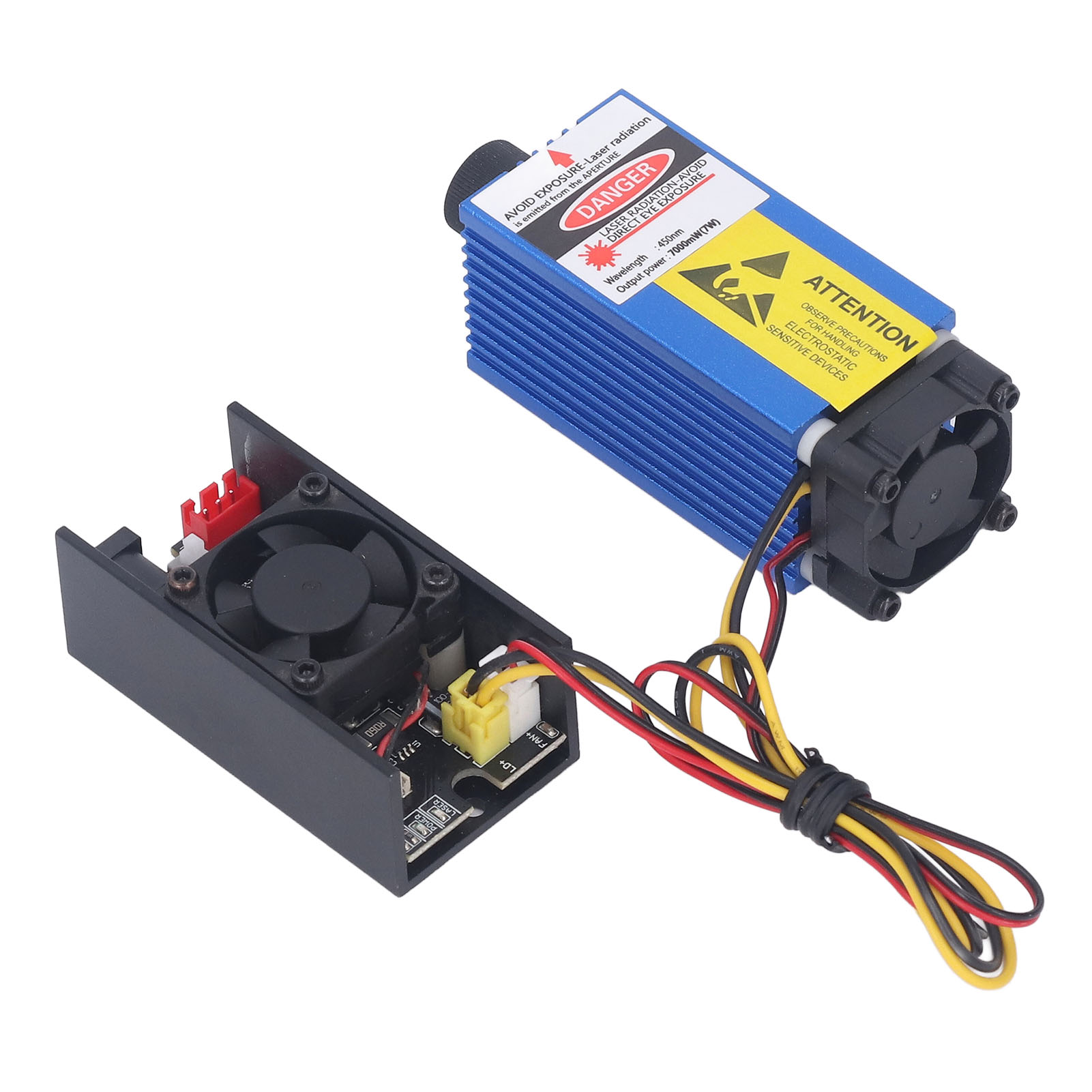 Lasermodul 450 Nm 7 W 12 V, Einstellbarer Fokus, Gravier- Und Schneidelaserkopf-zubehör Für Cnc-maschinen, Diy-projekte