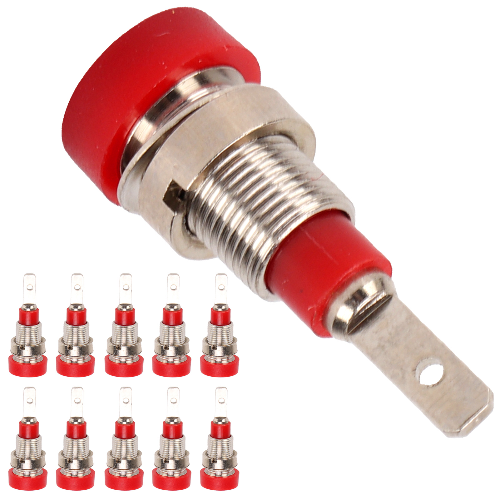 10 Stück Bananenbuchsen-steckverbinder Aus Messing, 2 Mm, Für Elektronische Industriegeräte, Rot