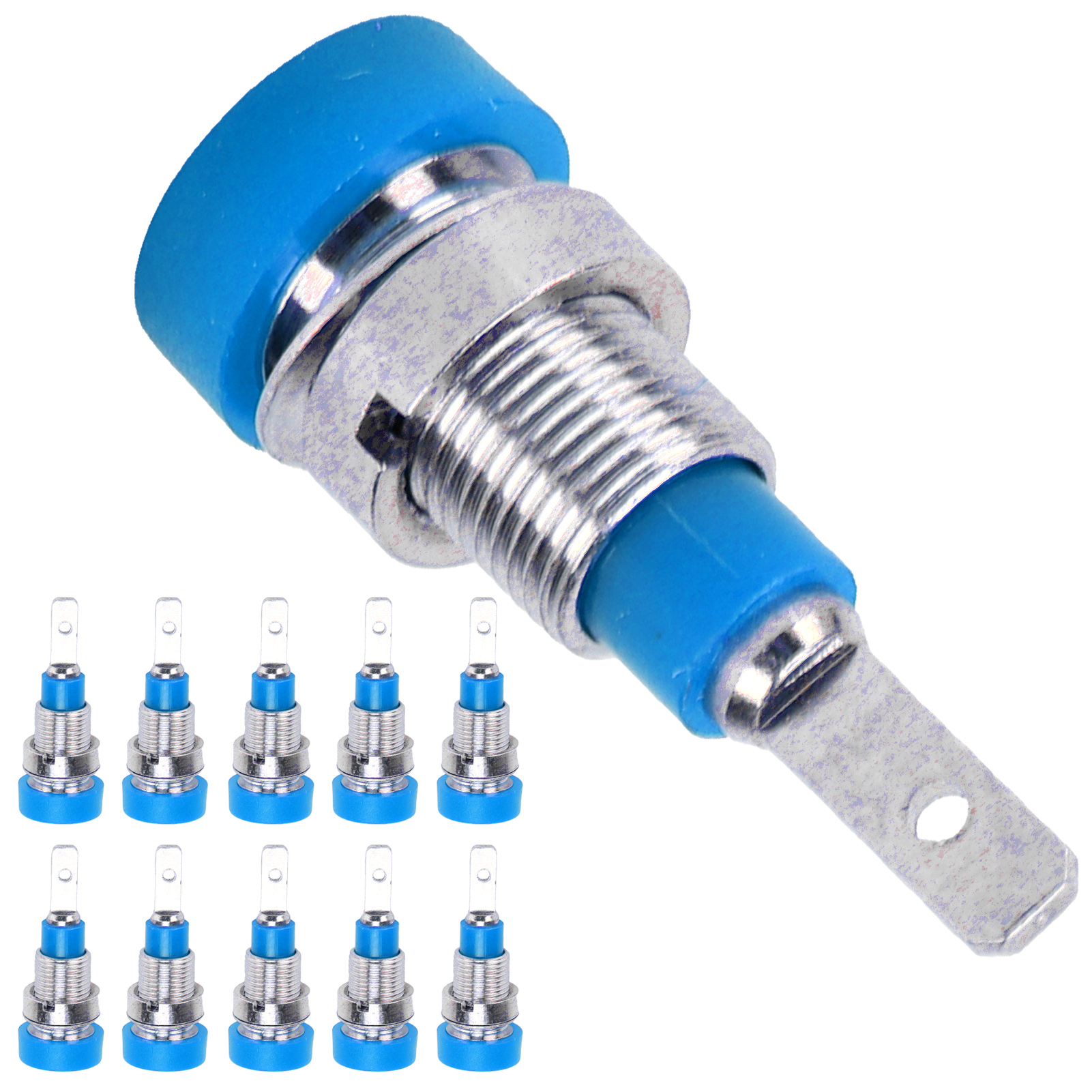10 Stück Bananenbuchsen-steckverbinder Aus Messing, 2 Mm, Für Elektronische Industriegeräte, Blau