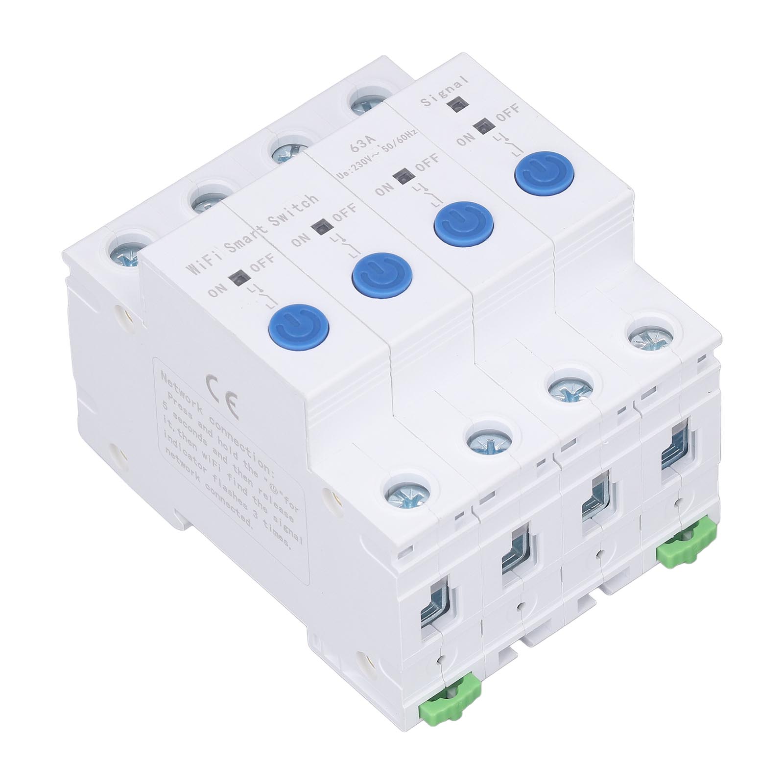 Wlan-leistungsschalter 4-polig, Ferngesteuert, Mit Zeitverzögerung, Ac 230 V, 63 A