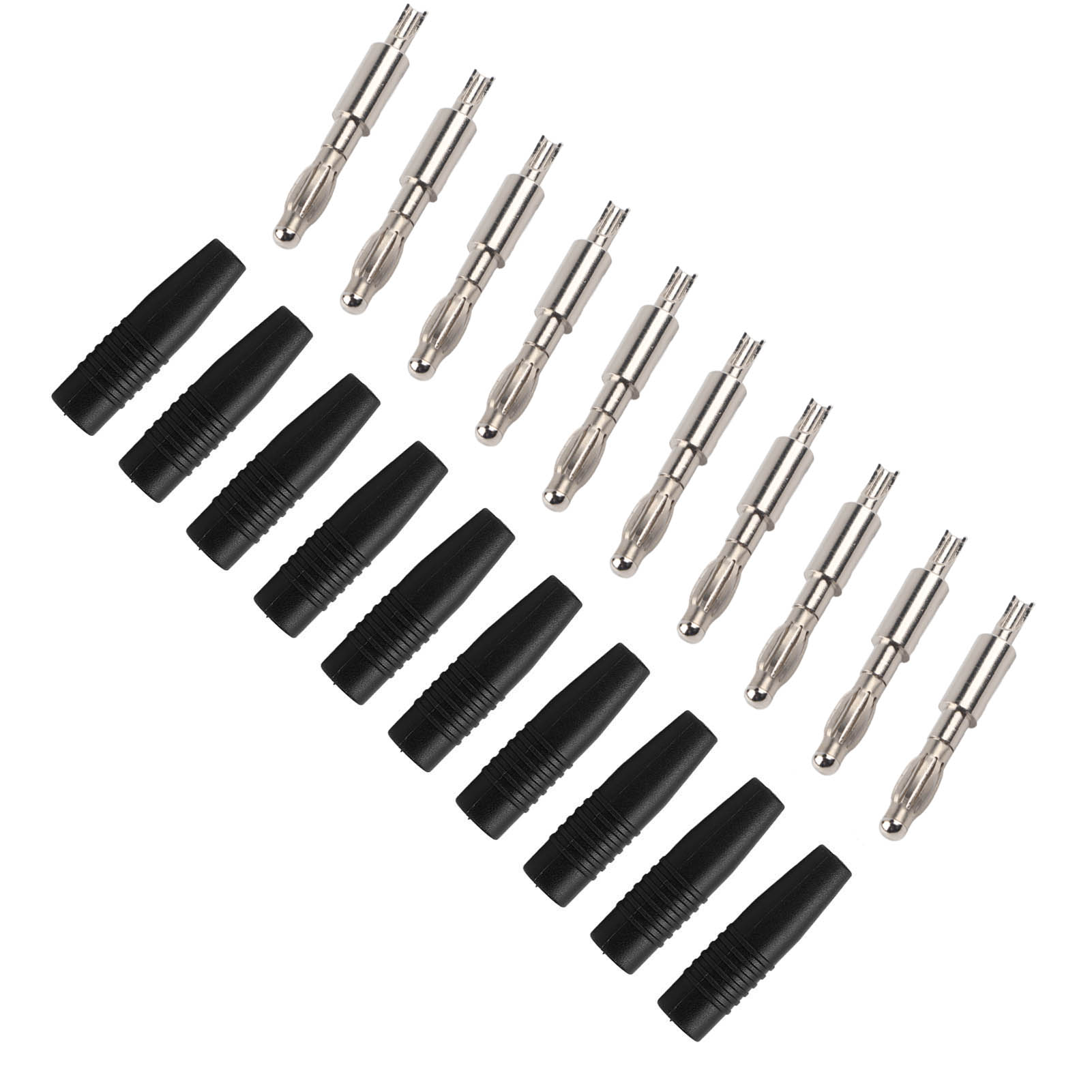 10er-pack 4-mm-bananenstecker (22.040) Zum Löten, Diy-adapter Für Multimeter-messleitungen, Lautsprecher, Schwarz