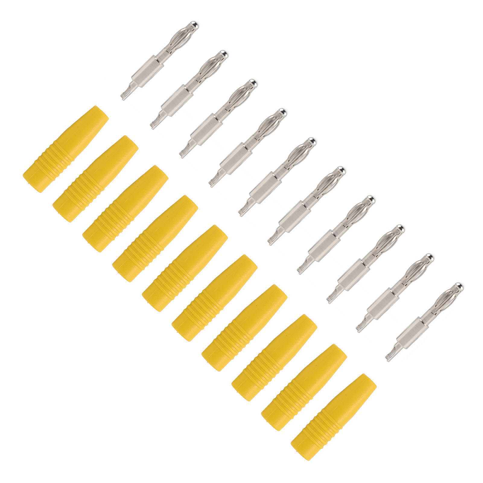 10er-pack 4-mm-bananenstecker (22.040) Zum Selberbauen, Passend Für Multimeter-messleitungen, Lautsprechergelb