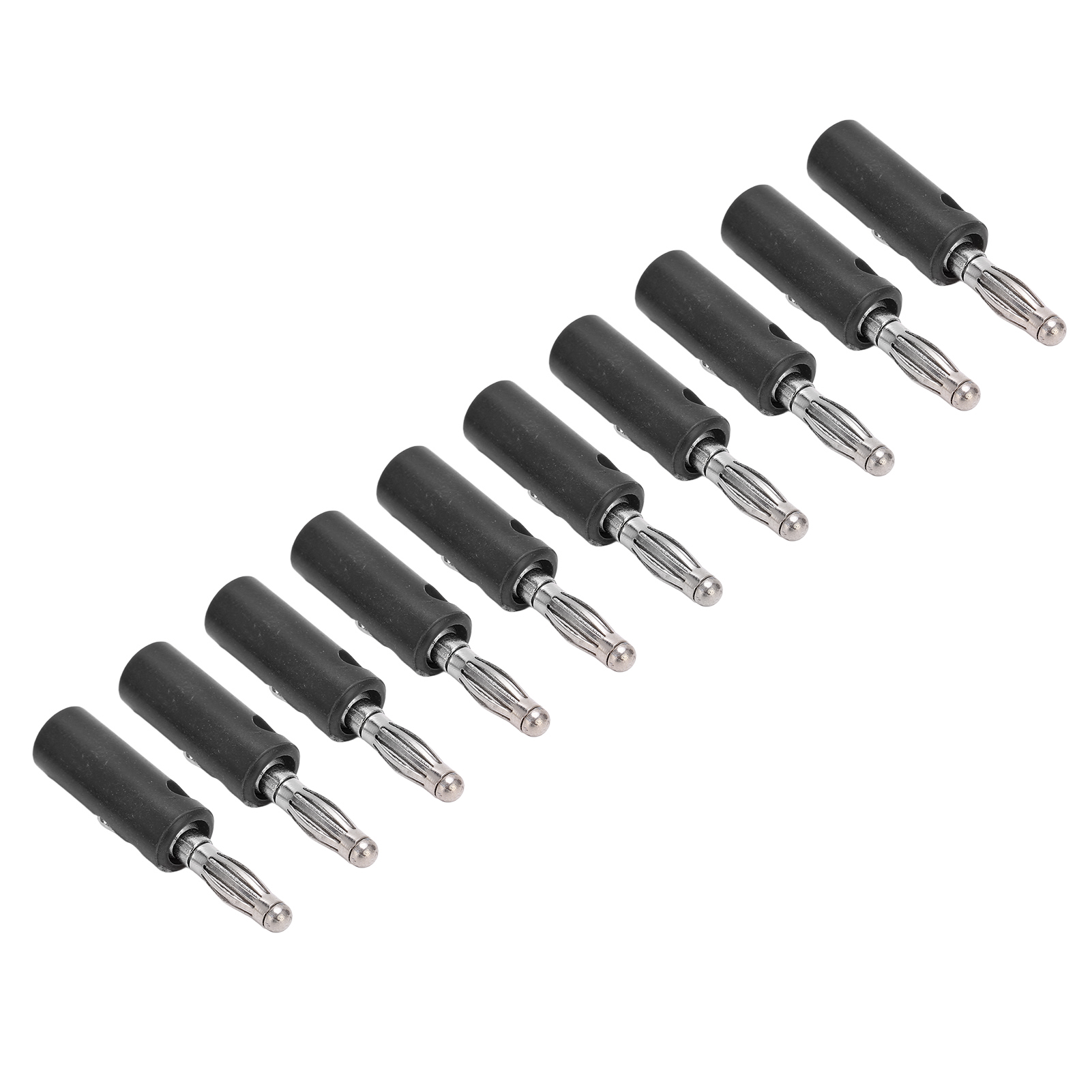 10 Stück 22.090 4mm Bananenstecker, Vergoldet, Laternenform, Schwarz